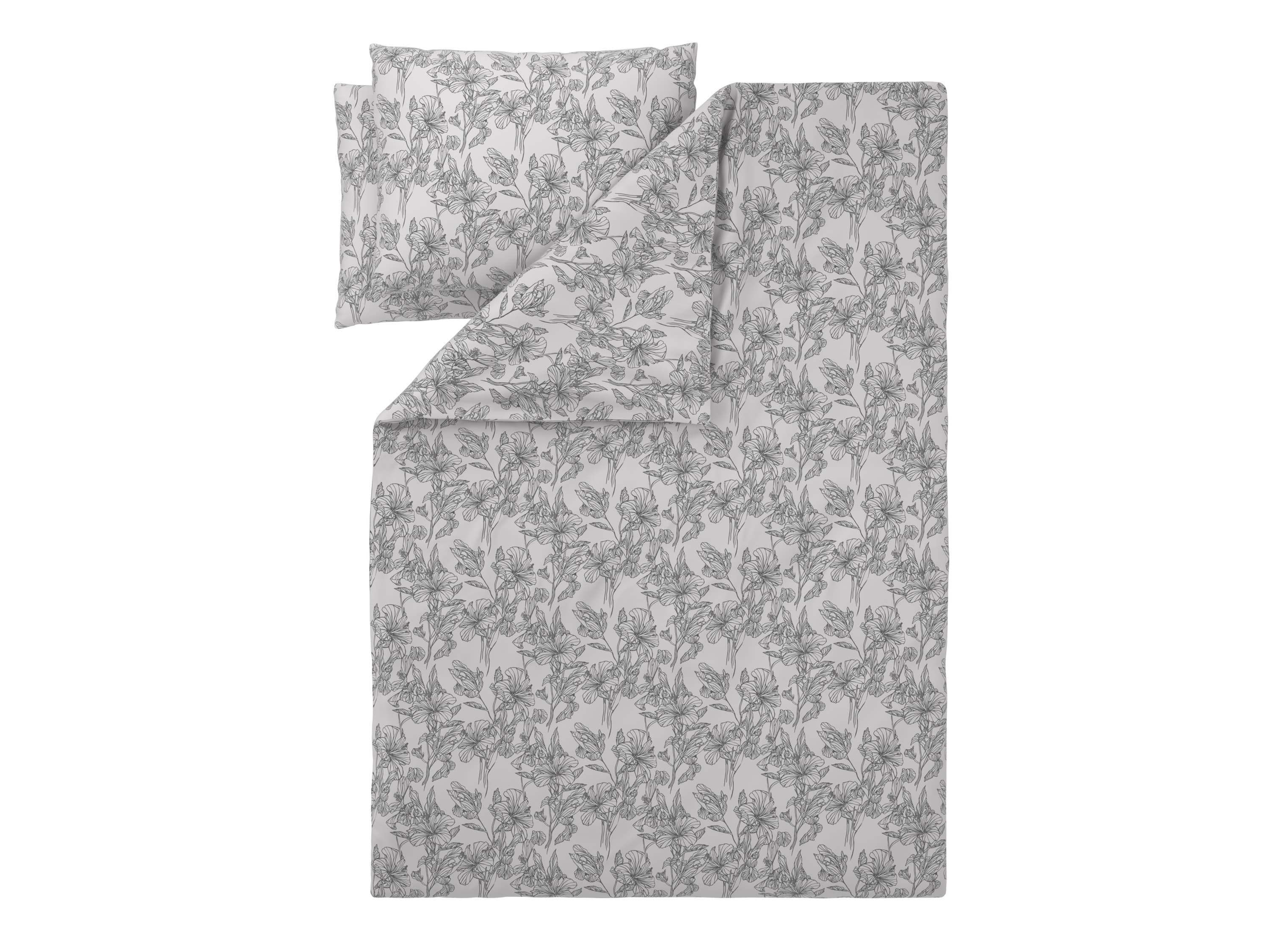 LIVARNO® Posteľná bielizeň z bavlny Renforcé, 200 x 220 cm (biela/sivá)