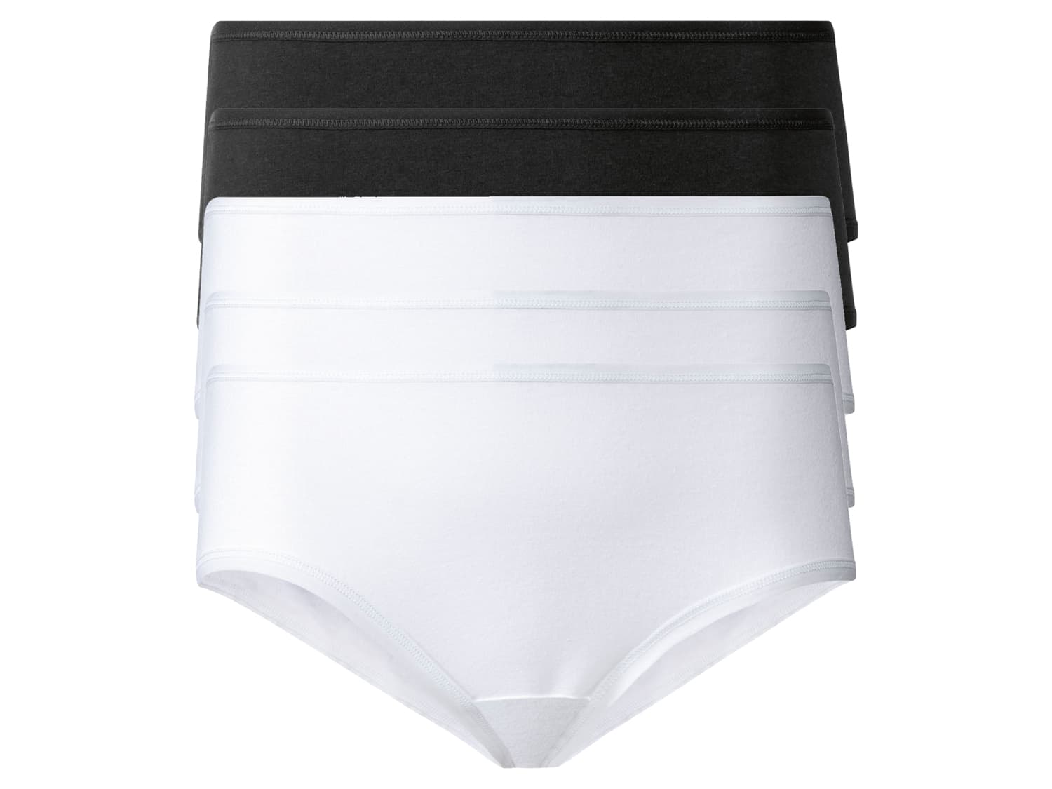esmara® Dámske bedrové nohavičky, 5 kusov (čierna/biela, S (36/38))
