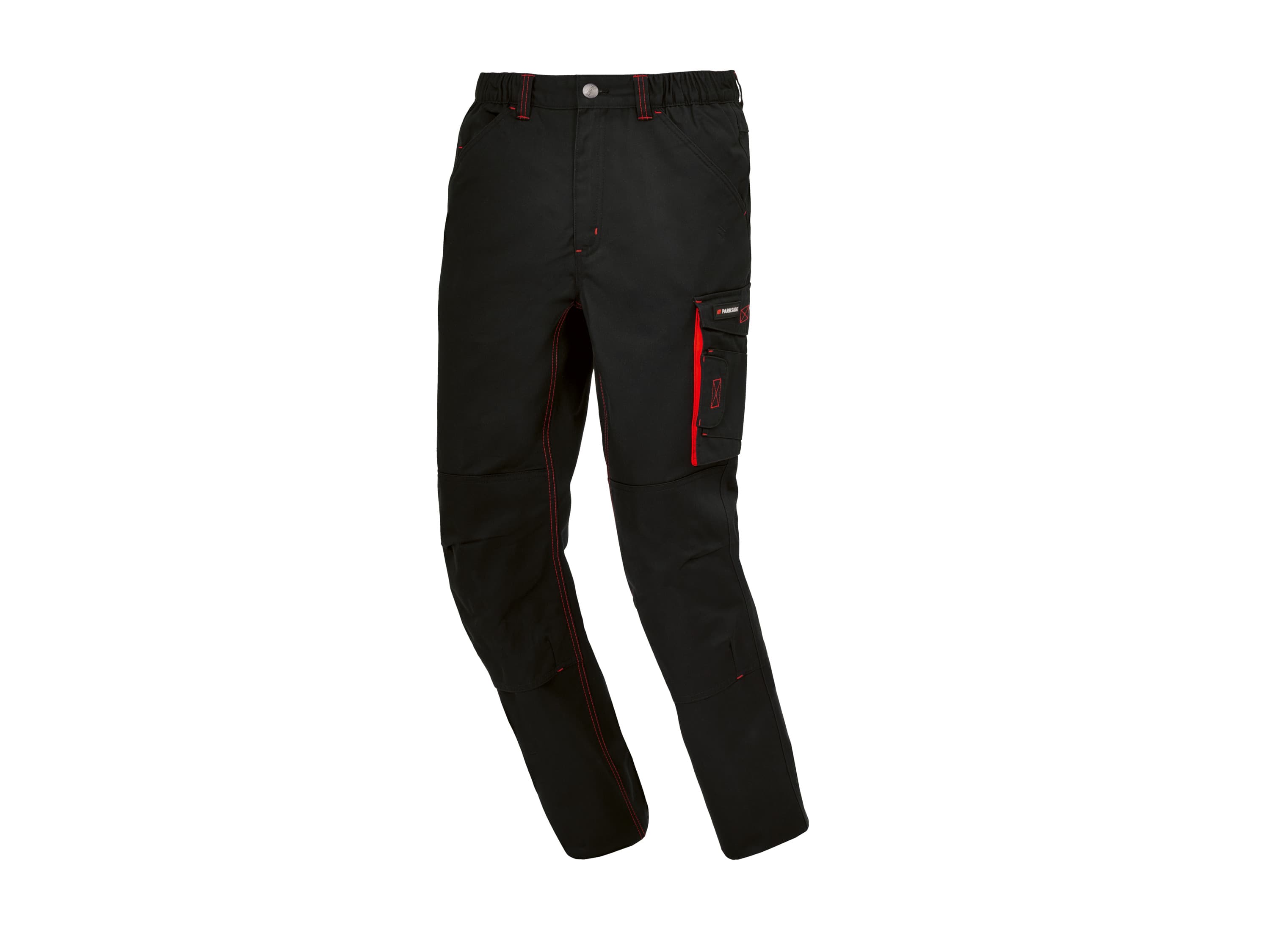 PARKSIDE® Pánske montérky s podšívkou (čierna/červená, 56) 1