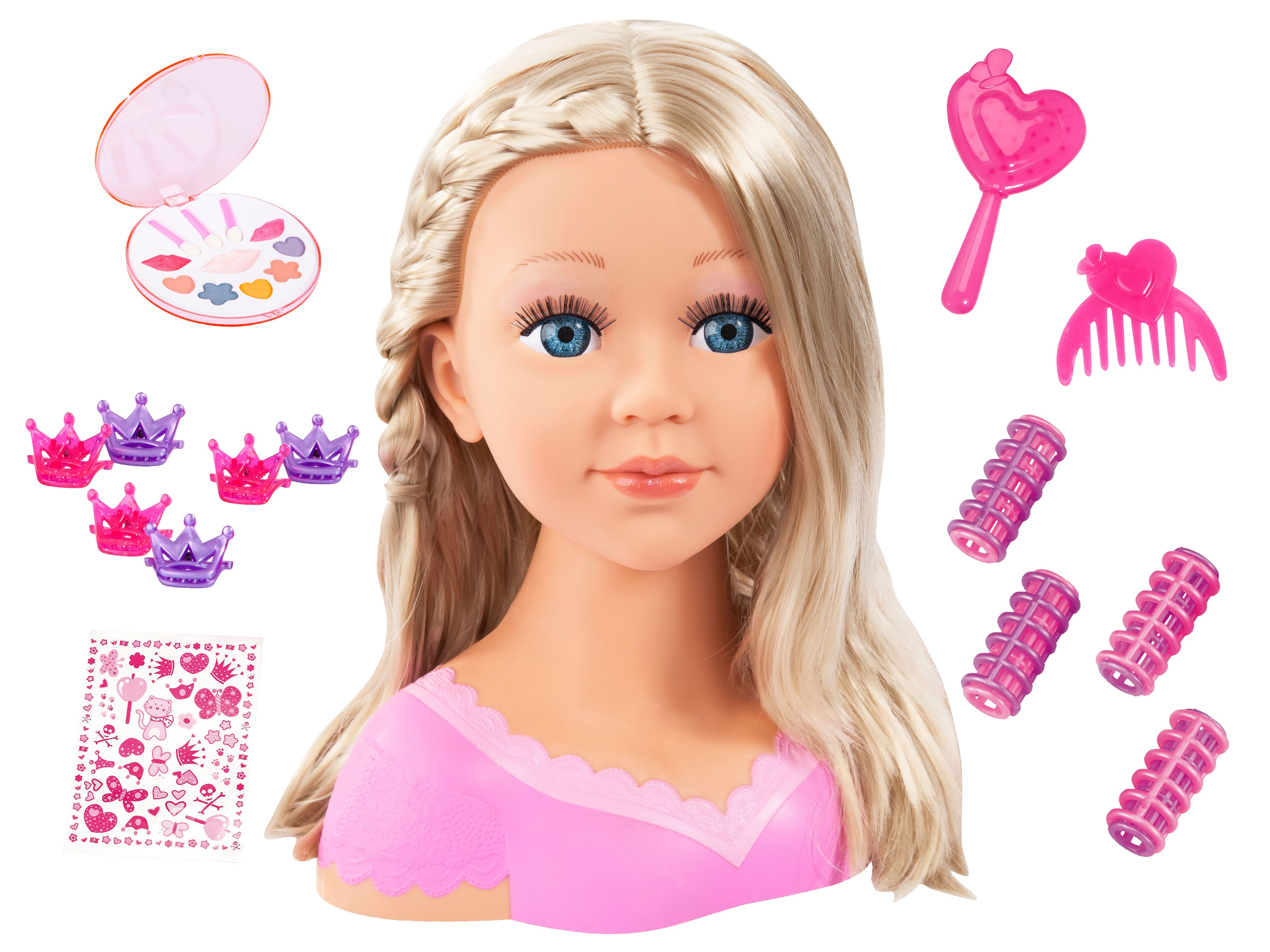Bayer Design Hlava bábiky Charlene Super Model na česanie a líčenie (blond) 1