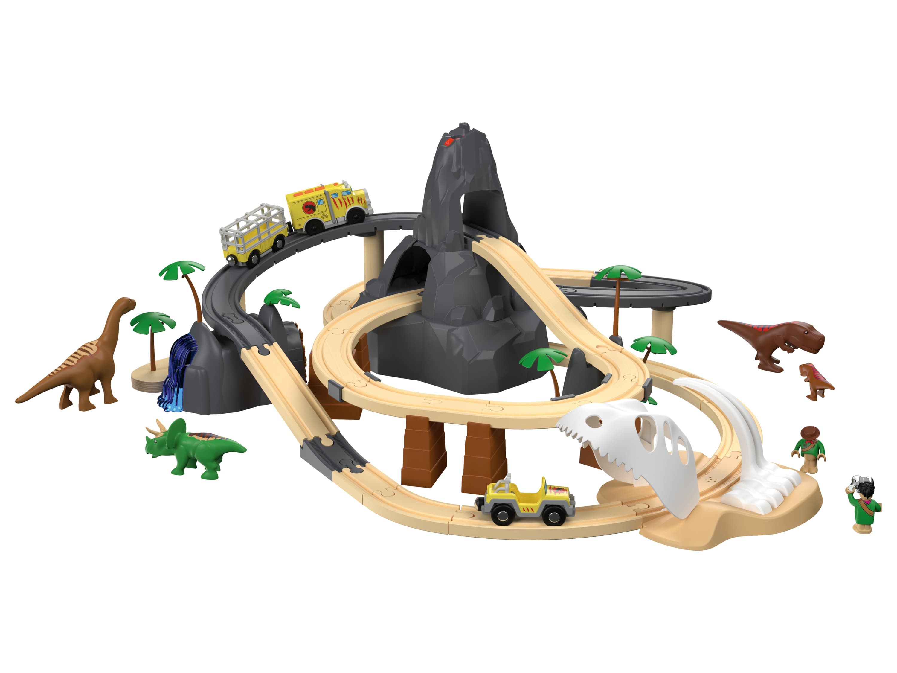 lupilu® Drevená železničná súprava XL (Dinoland)