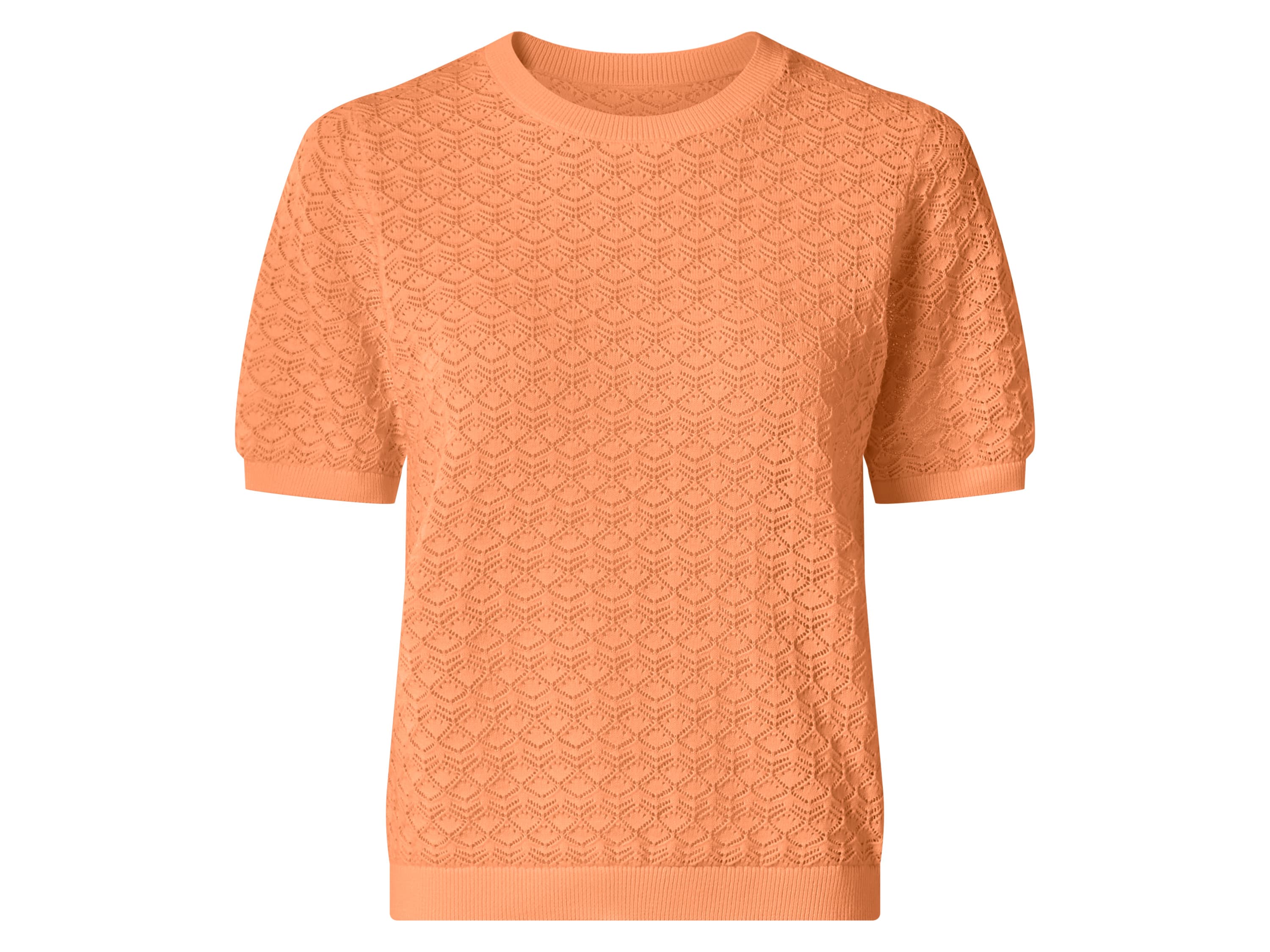 ESMARA® Dámsky ažúrový pulóver s krátkym rukávom (oranžová, M (40/42))