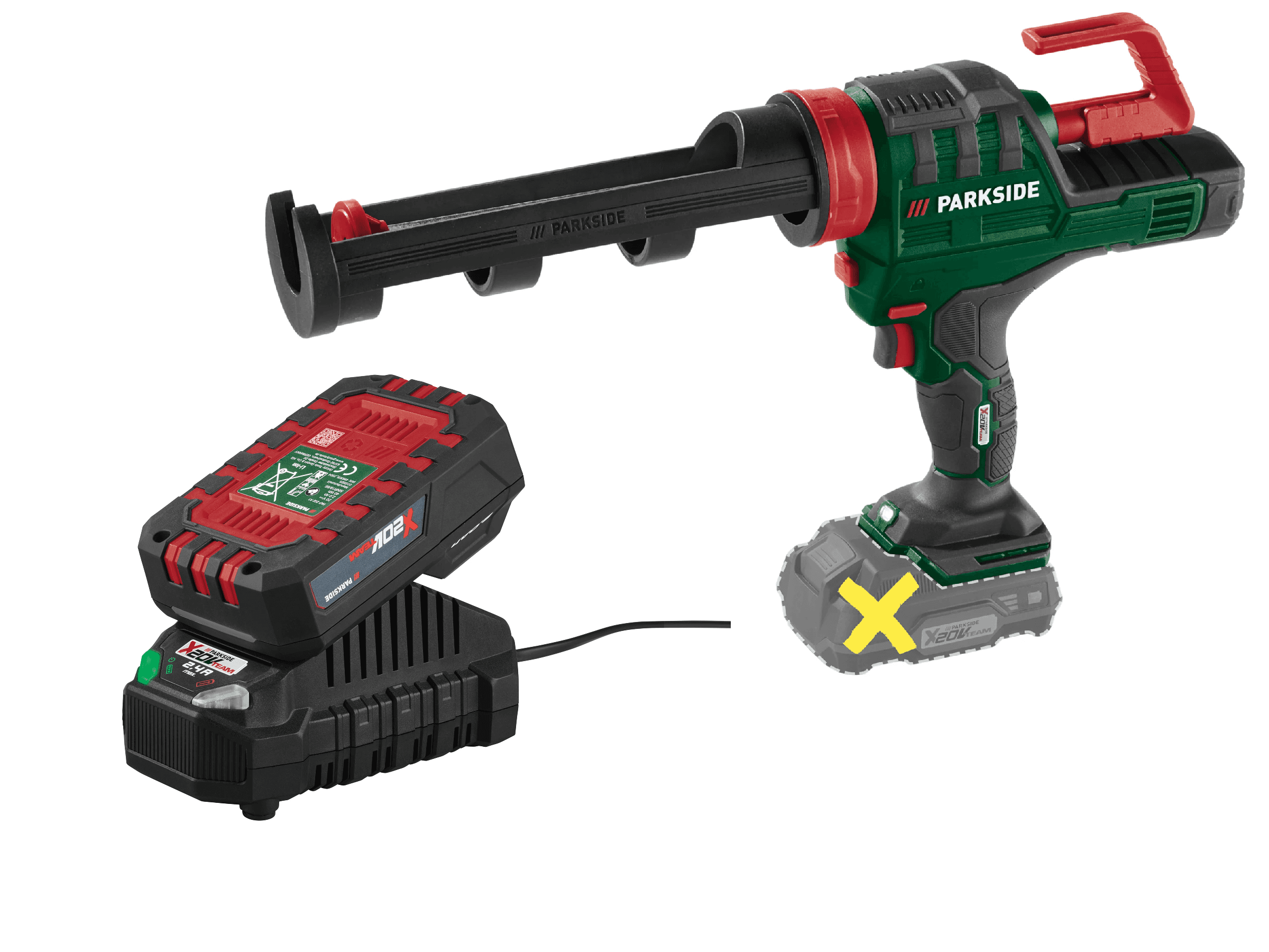 PARKSIDE® Aku pištoľ na kartuše 20 V PKPA 20-Li A2 + Akumulátor 20 V/2 Ah + Nabíjačka 20 V/2,4 A