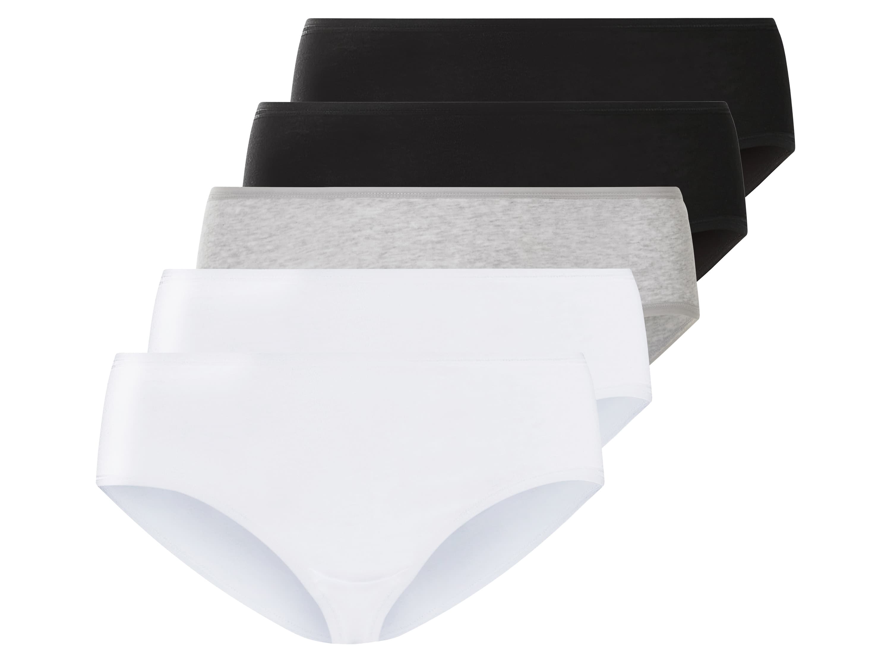 esmara® Dámske nohavičky XXL, 5 kusov (čierna/sivá/biela, XL (48/50))