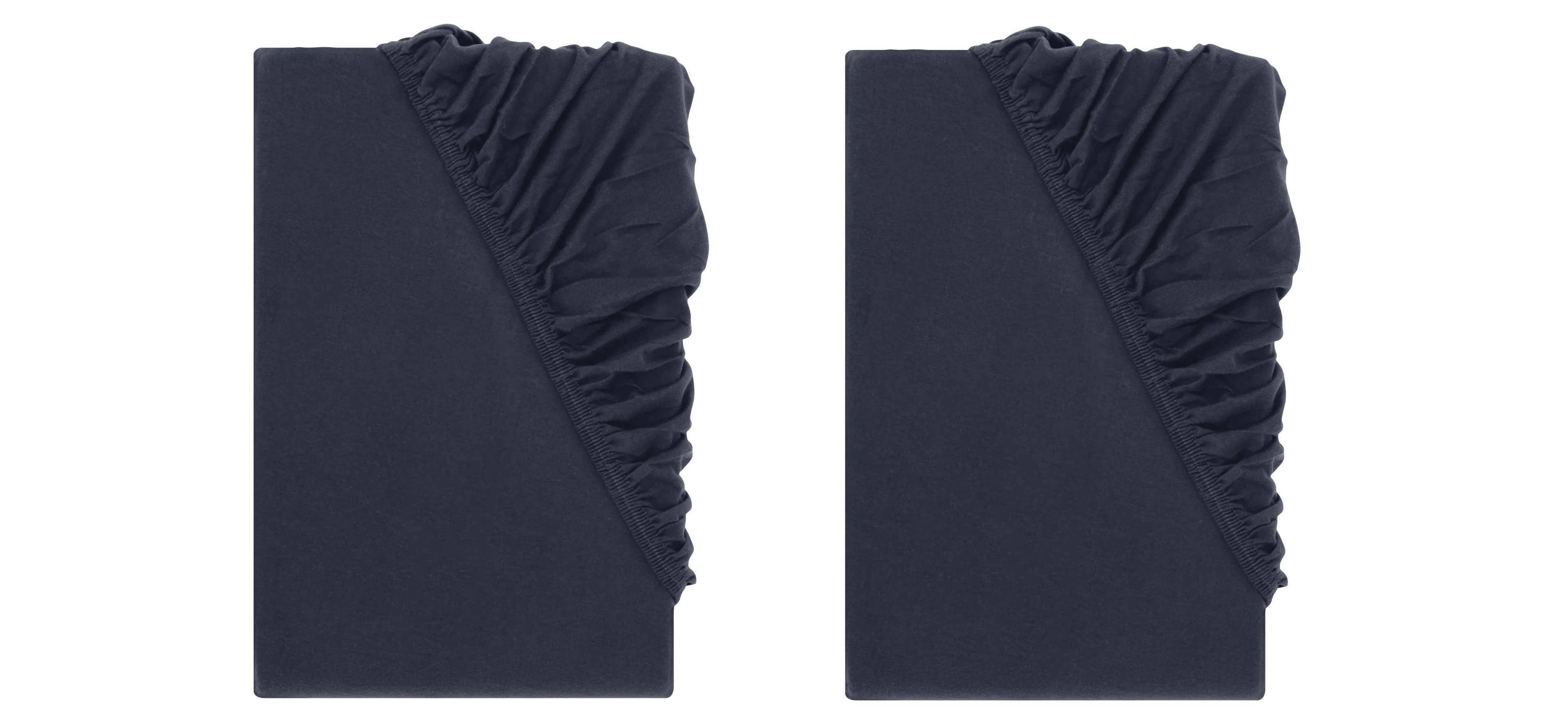 LIVARNO® Napínacia džersejová plachta, 90 – 100 x 200 cm, tmavomodrá, 2 kusy 1