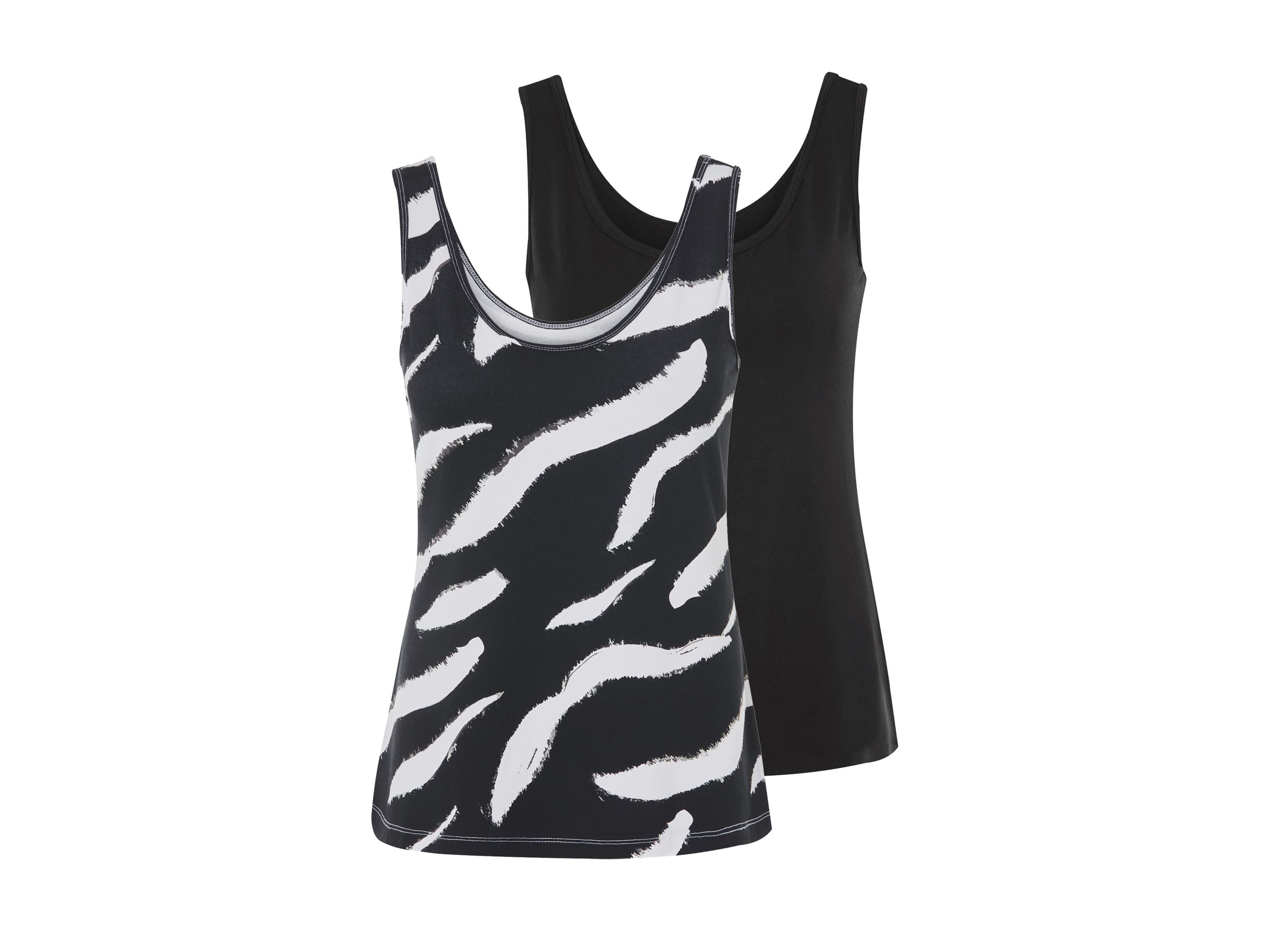ESMARA® Dámsky top, 2 kusy (vzor/čierna, M (40/42)) 1
