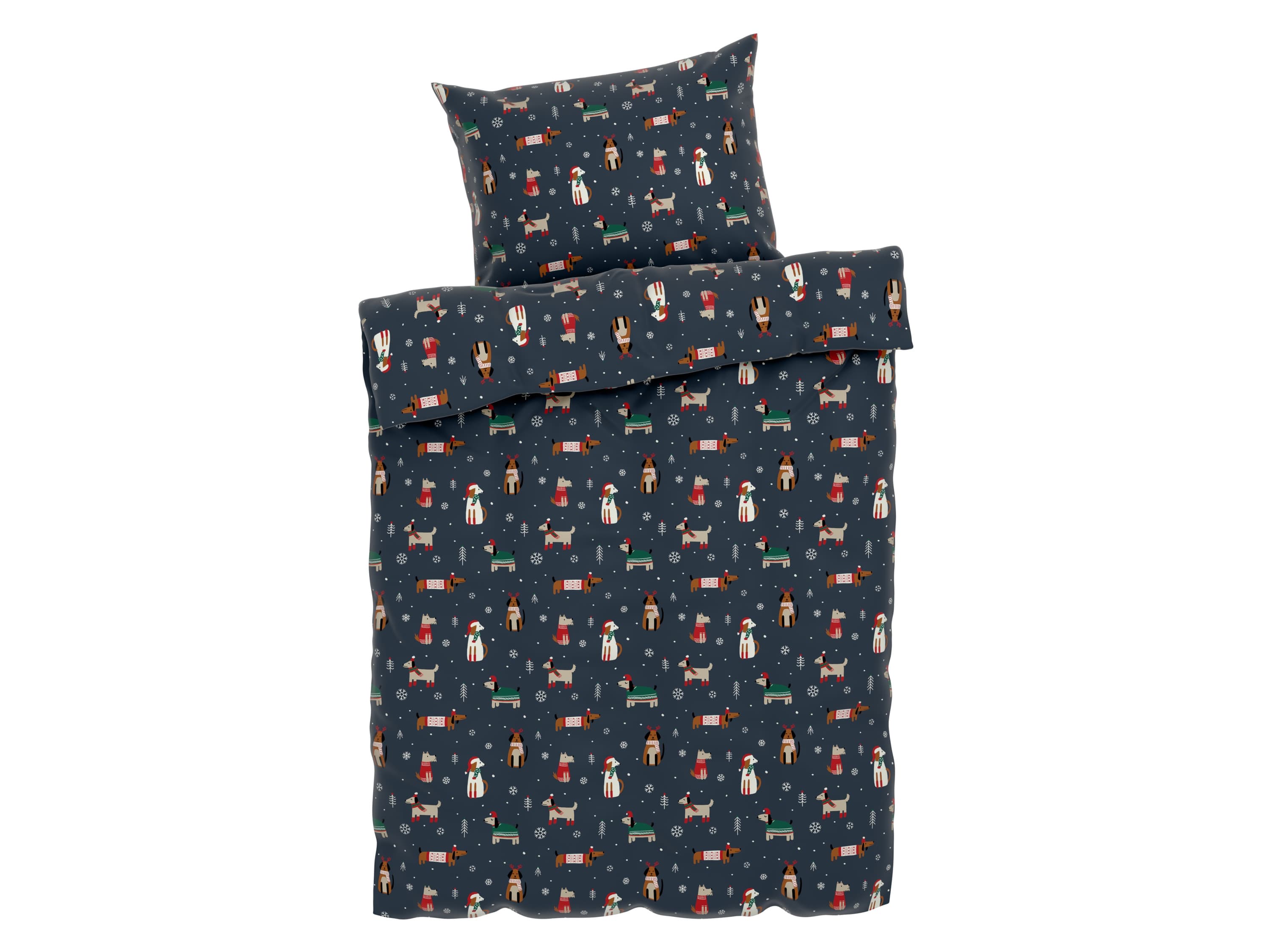 LIVARNO home Posteľná vianočná bielizeň z mikrovlákna, 140 x 200 cm (navy modrá) 1