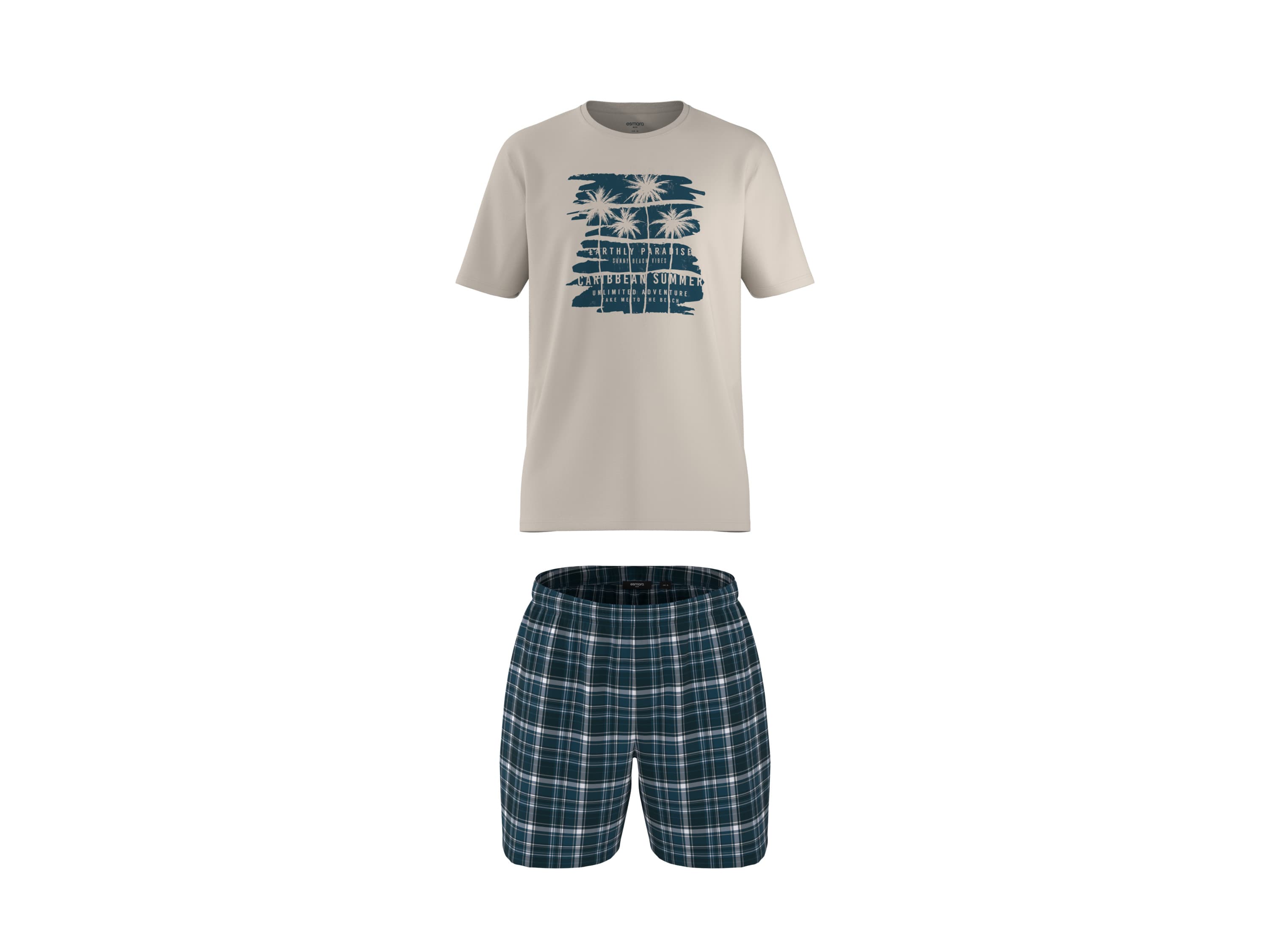 esmara Men Pánske pyžamo (béžová/modrá, M (48/50)) 1