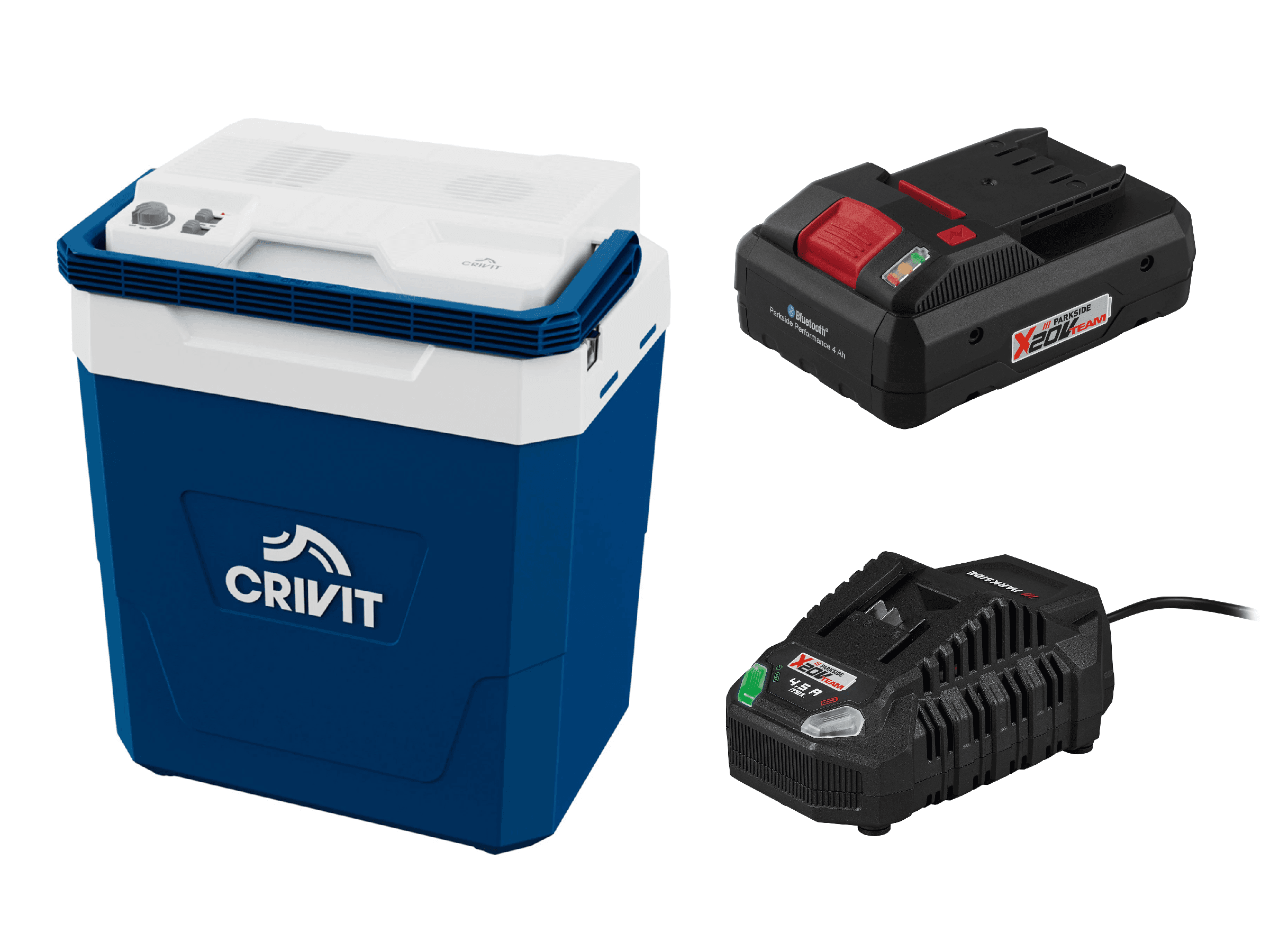 CRIVIT Mobilný aku chladiaci box 20 V CKB 20-Li A1 /CSKB 20-Li A1 + Smart akumulátor 20 V/4 Ah + Rýchlonabíjačka 20 V/4,5 A 1