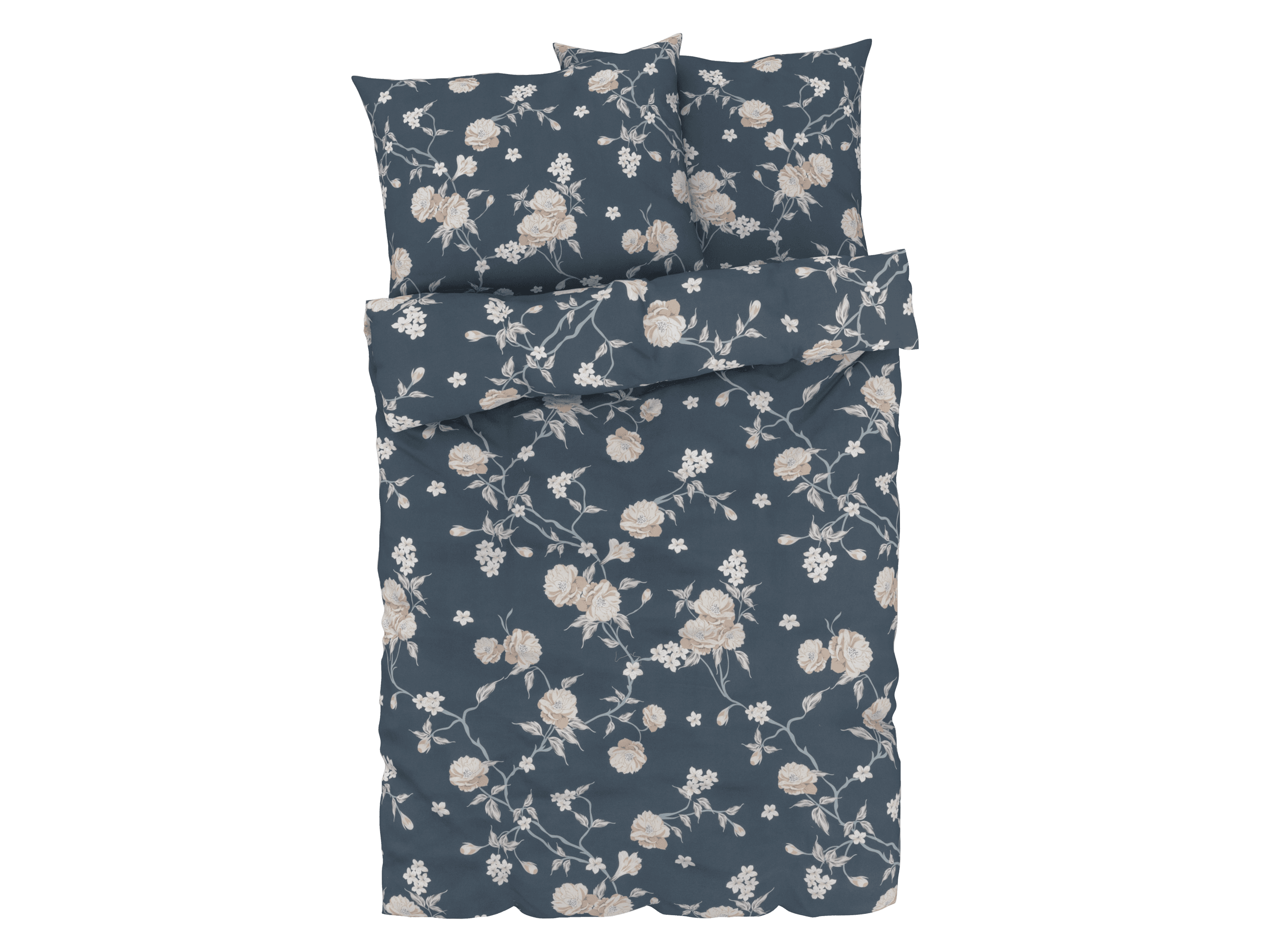 LIVARNO home Posteľná bielizeň zo saténového mikrovlákna, 200 x 220 cm (navy modrá)