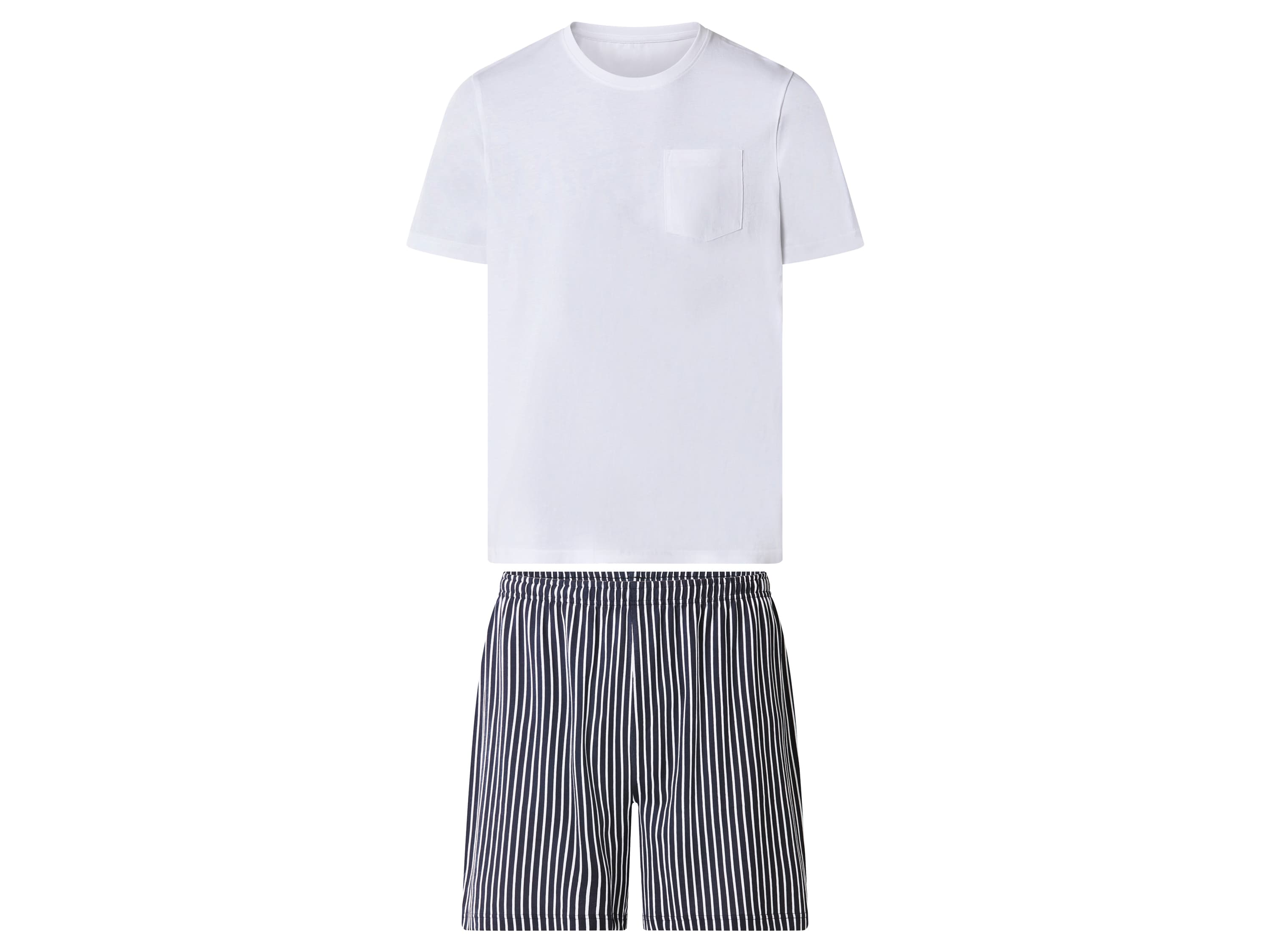 esmara Men Pánske krátke pyžamo (biela/navy modrá, M (48/50)) 1