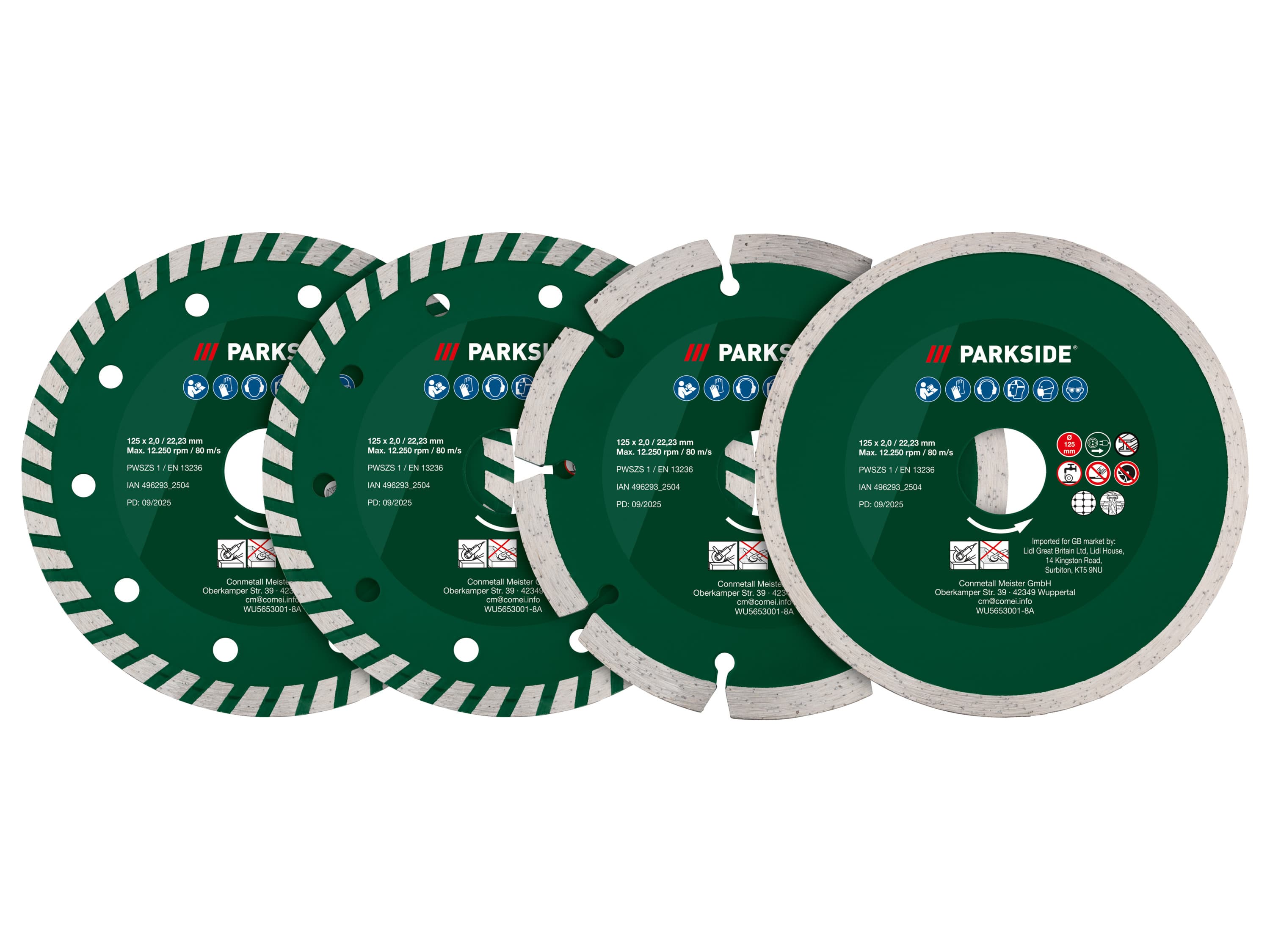 PARKSIDE® Súprava rezných kotúčov PWSZS 1 (súprava diamantových rezných kotúčov, 4-dielna)
