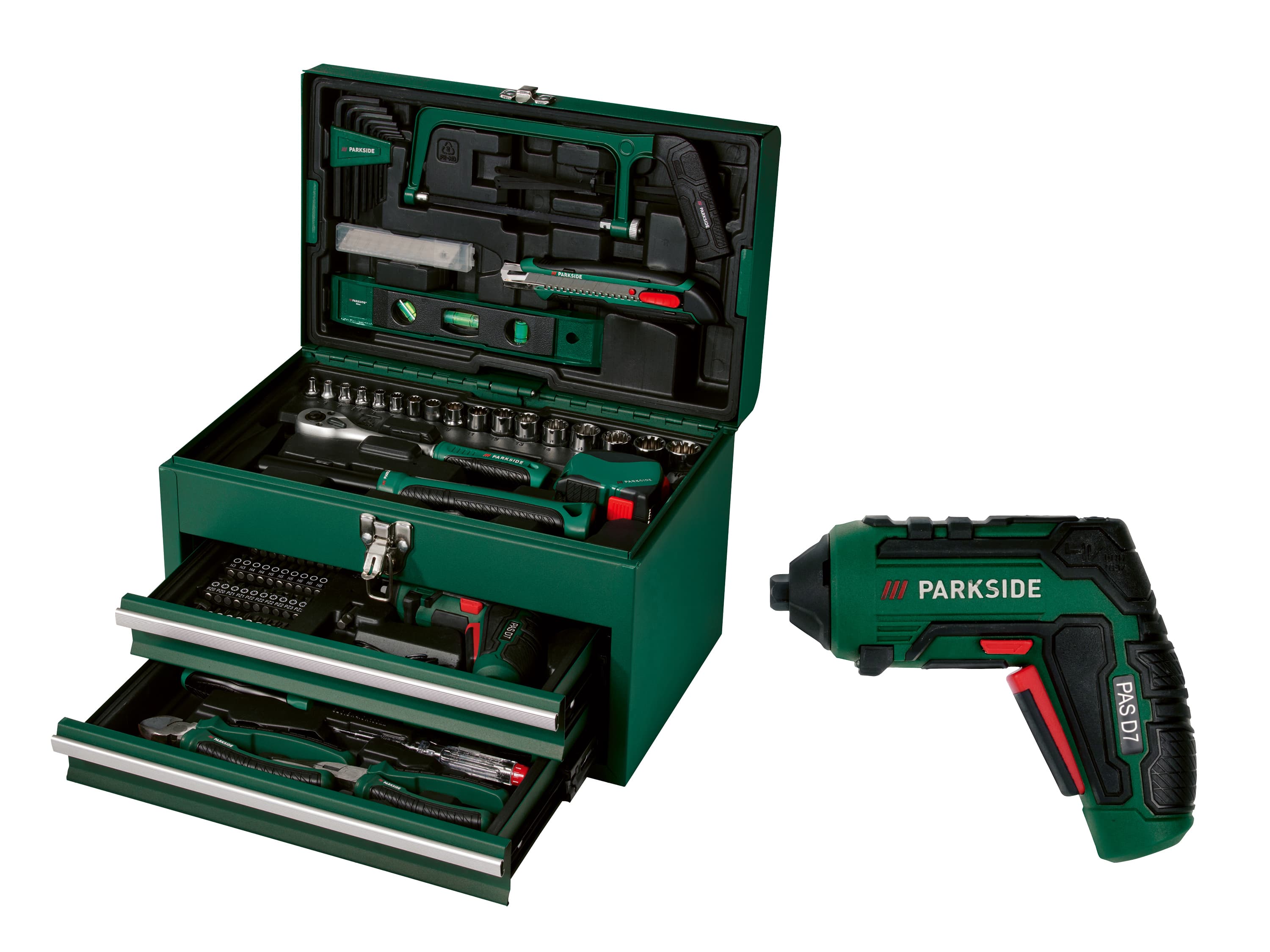 PARKSIDE® Kufrík s náradím a aku skrutkovačom PWBM A1