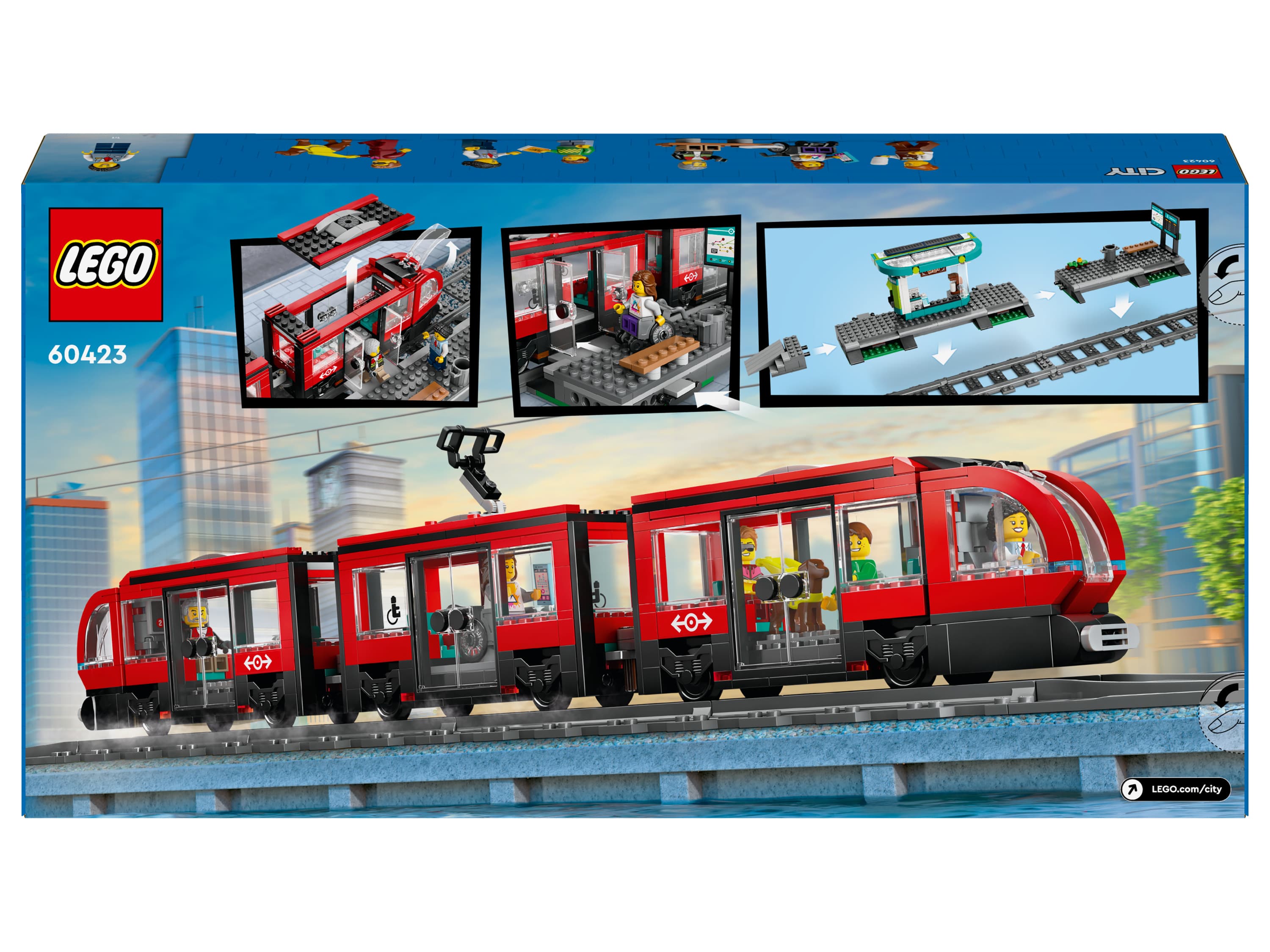 LEGO® CITY 60423 Električka a zastávka v centre mesta