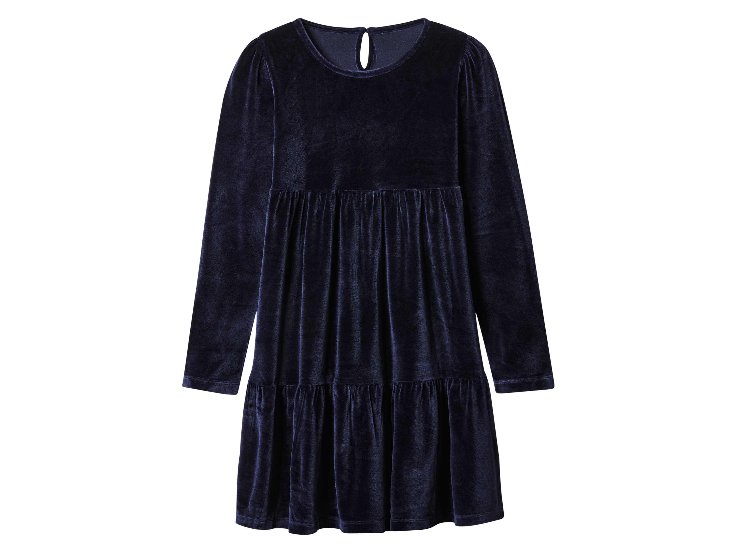 esmara® Dievčenské velúrové šaty (navy modrá, 146/152)