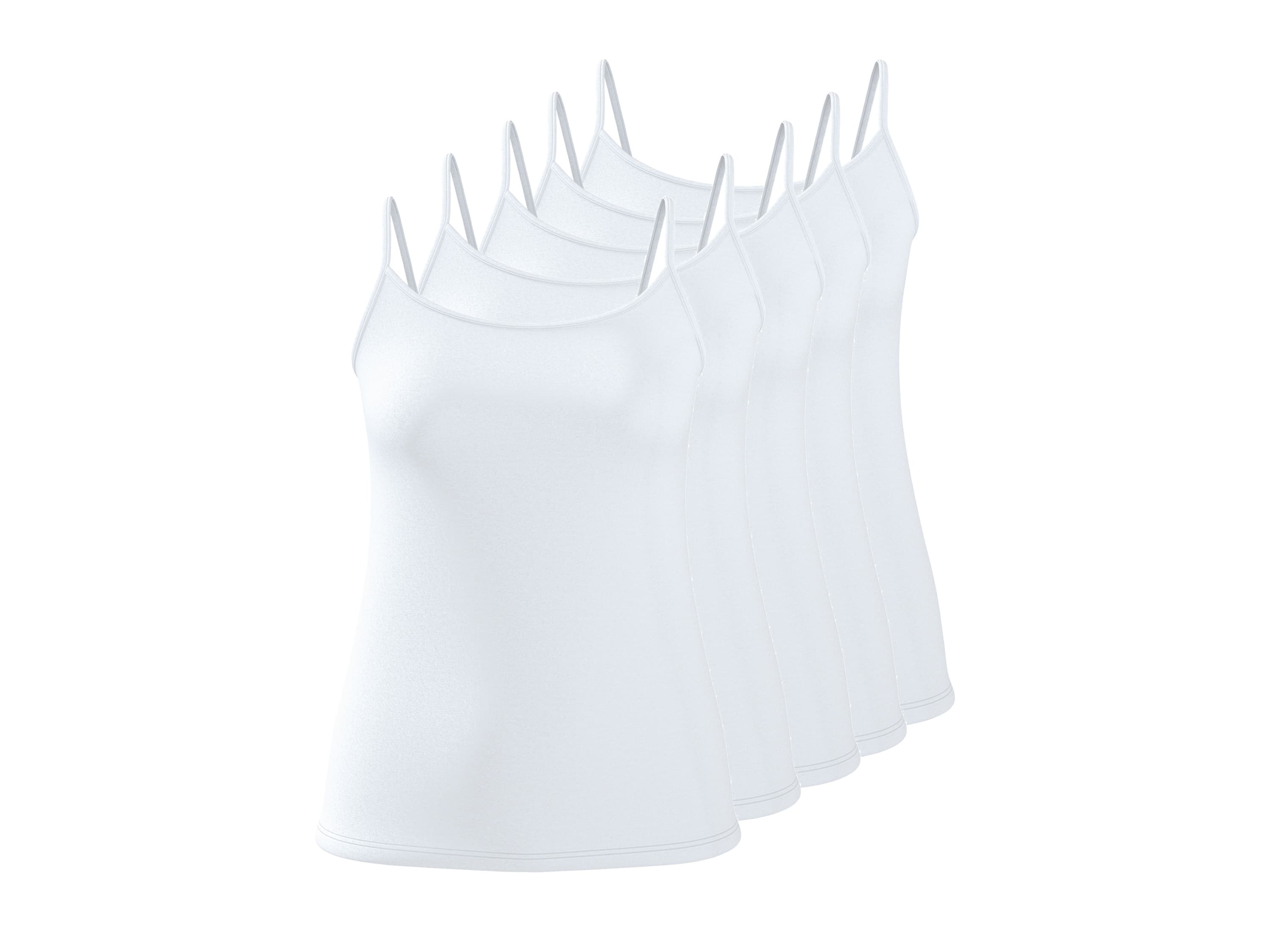 esmara® Dámske tielko s úzkymi ramienkami, 5 kusov (biela, XS (32/34)) 1