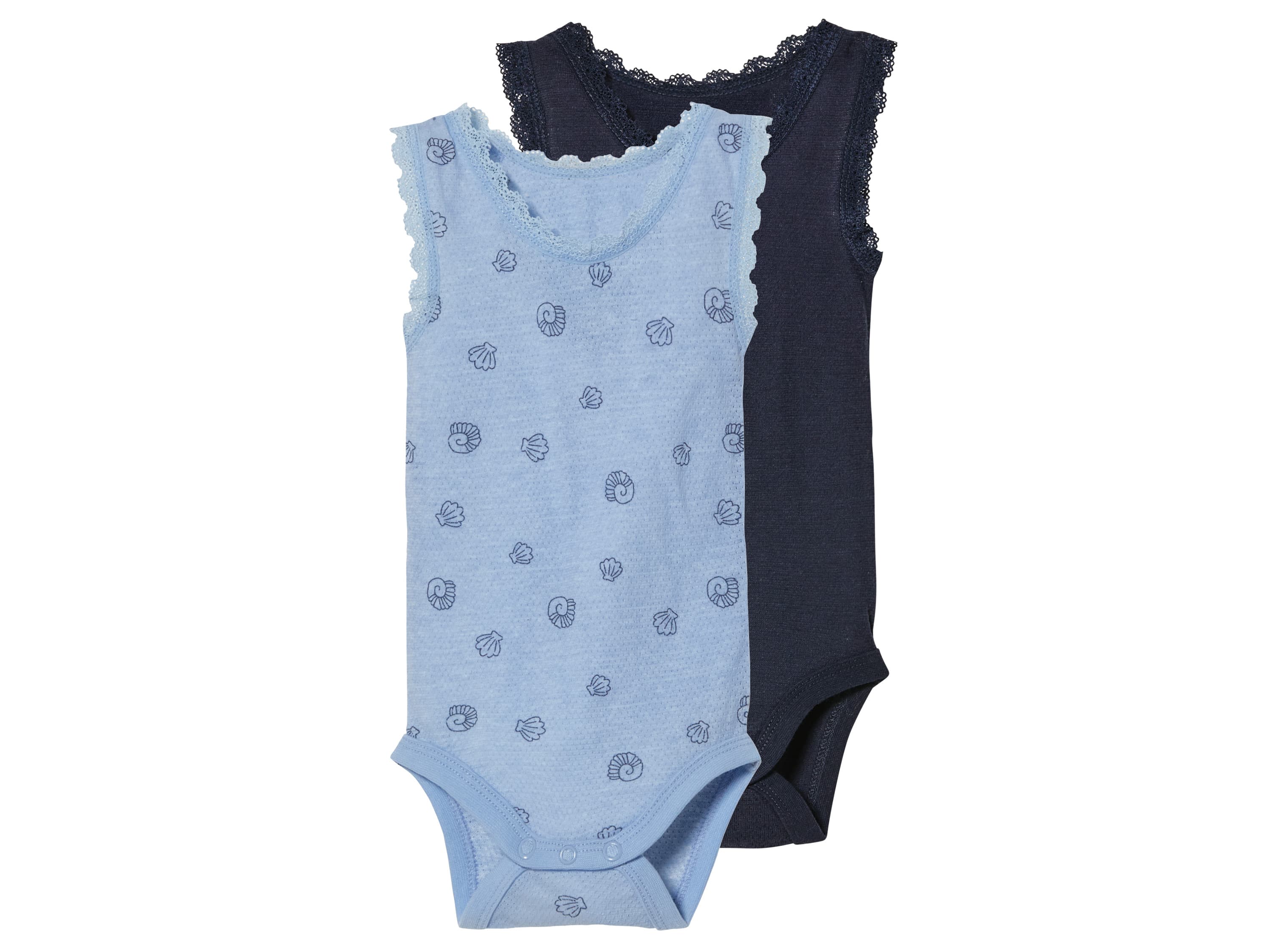 lupilu® Dievčenské body pre bábätká BIO, 2 kusy (námornícka modrá/modrá, 62/68) 1
