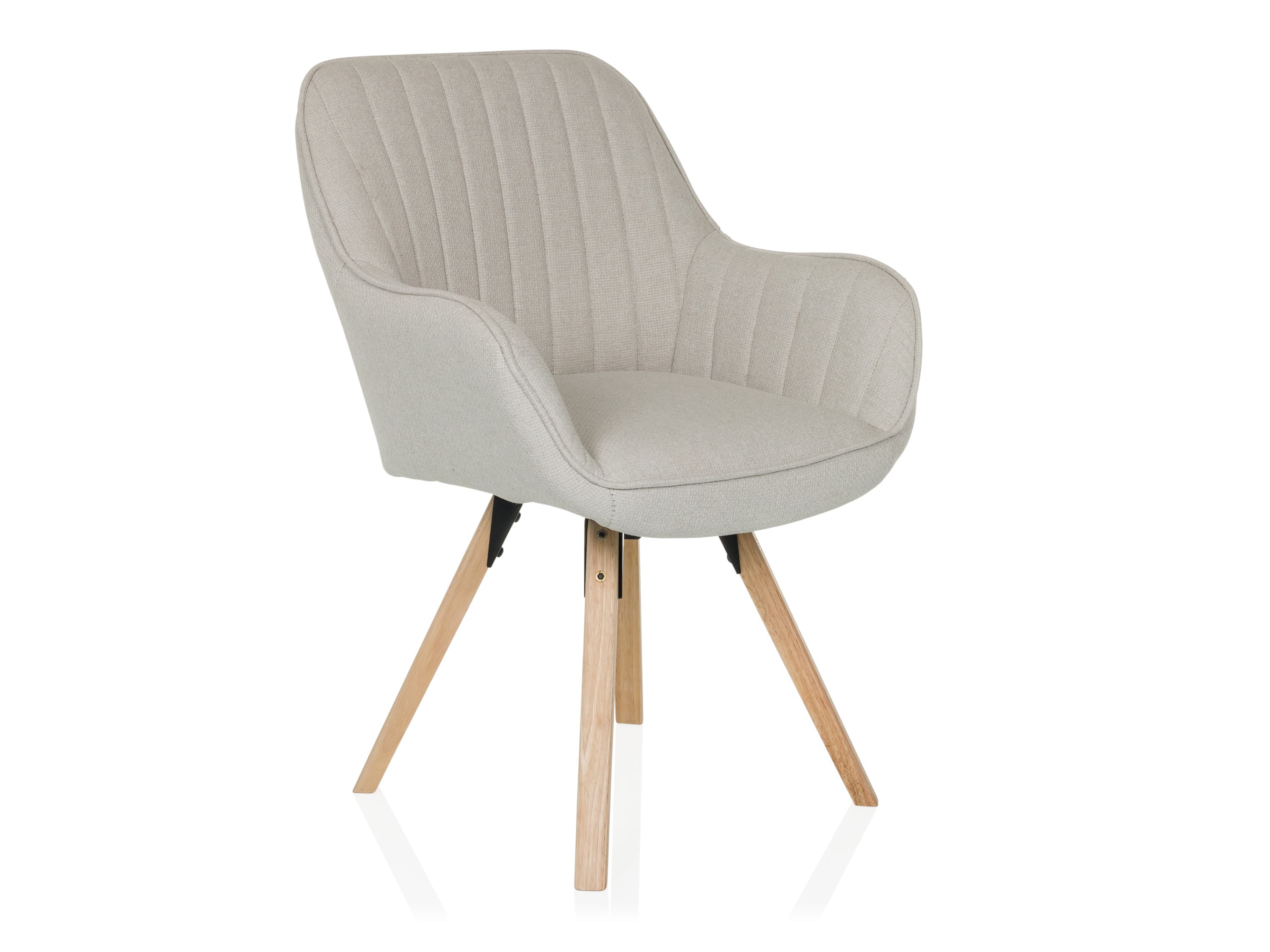 HJH LIVING Otočná čalúnená jedálenská stolička SCANDI SOFT  (krémová biela) 1