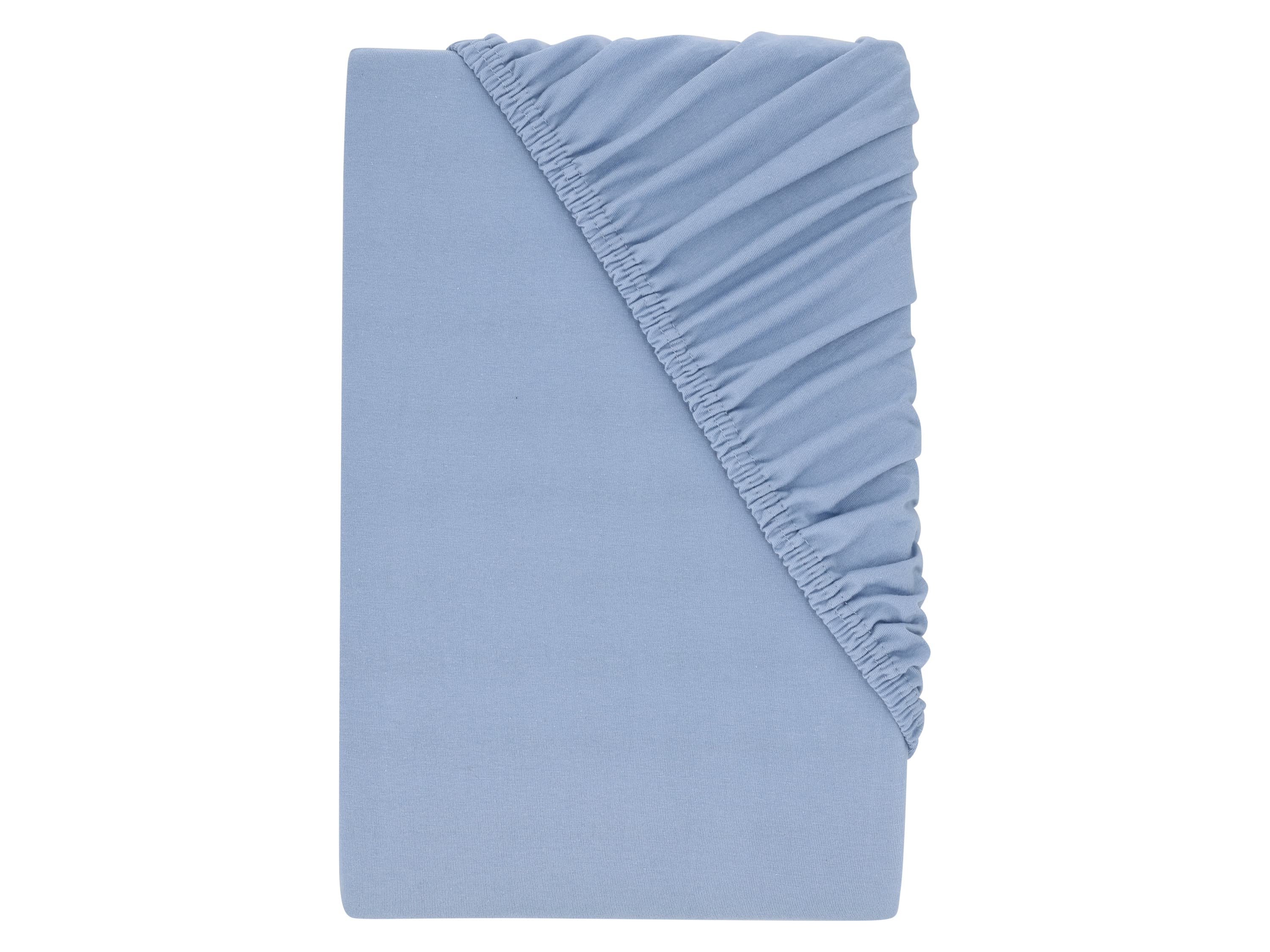 LIVARNO® Napínacia džersejová plachta, 90 – 100 x 200 cm (modrá)