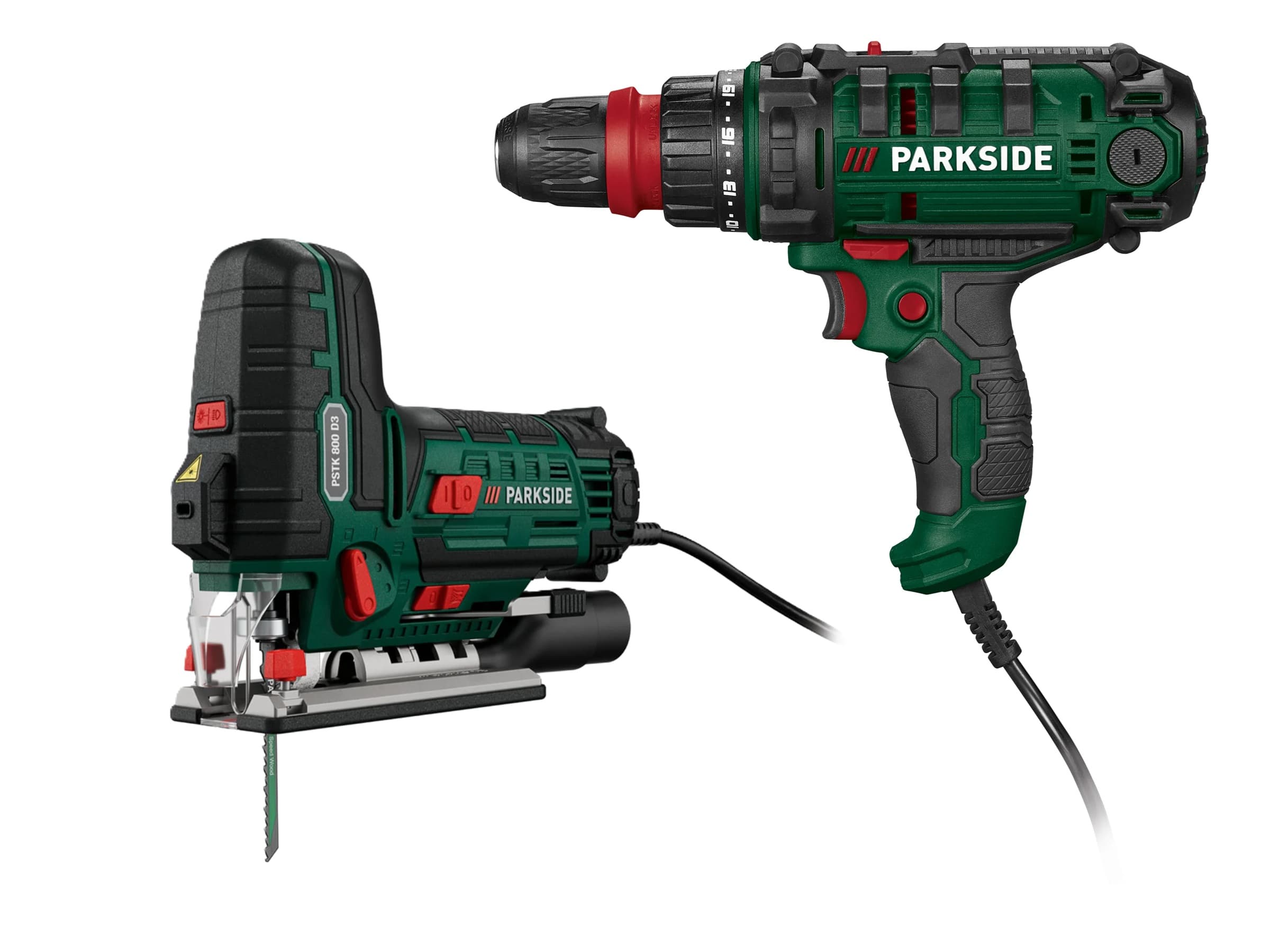 PARKSIDE® Priamočiara kyvadlová píla PSTK 800 D3 + 2-stupňová elektrická vŕtačka PNS 300 B3