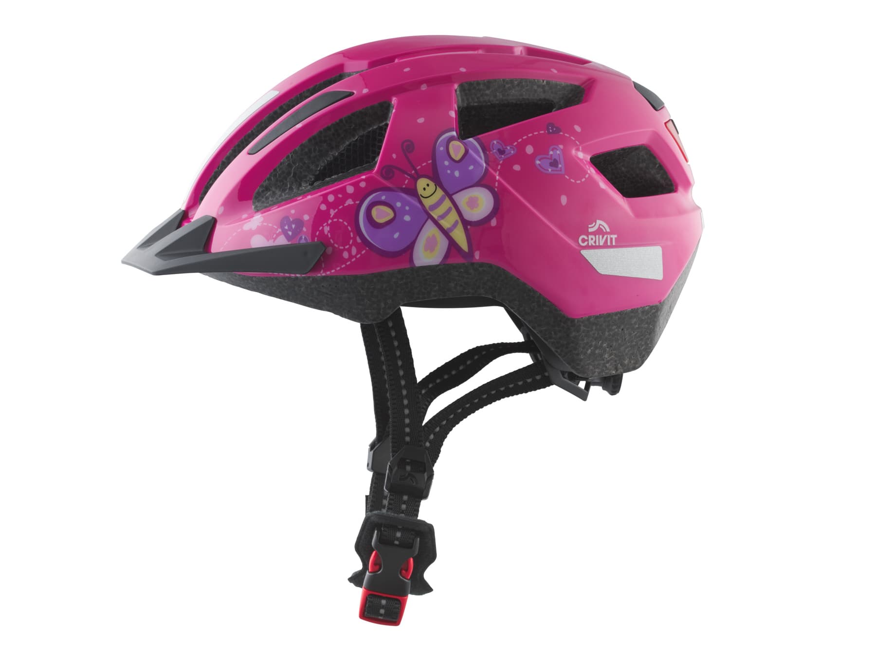 CRIVIT Detská cyklistická prilba so zadným svetlom (motýľ/ružová) 1
