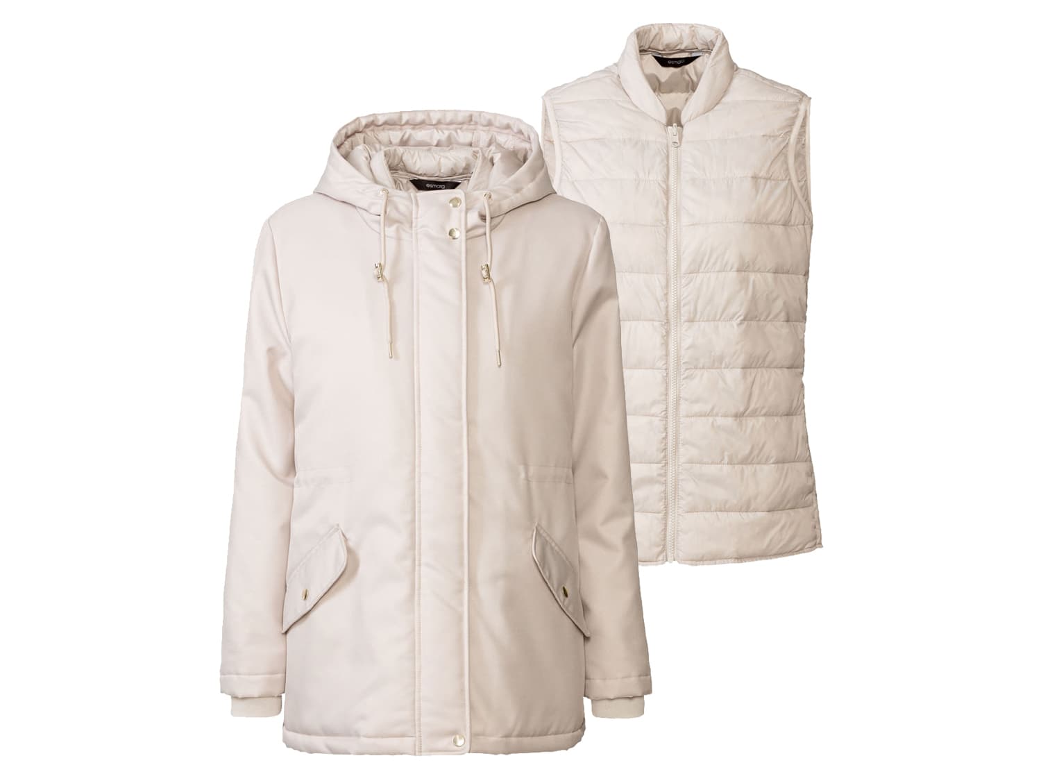 esmara® Dámska parka do každého počasia 3 v 1 (béžová, S (36/38))