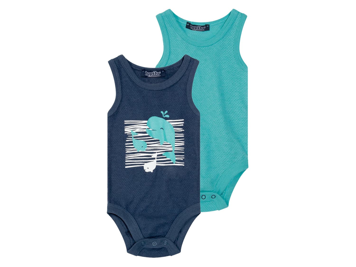 lupilu® Chlapčenské body pre bábätká, 2 kusy (tyrkysová/navy modrá, 62/68) 1