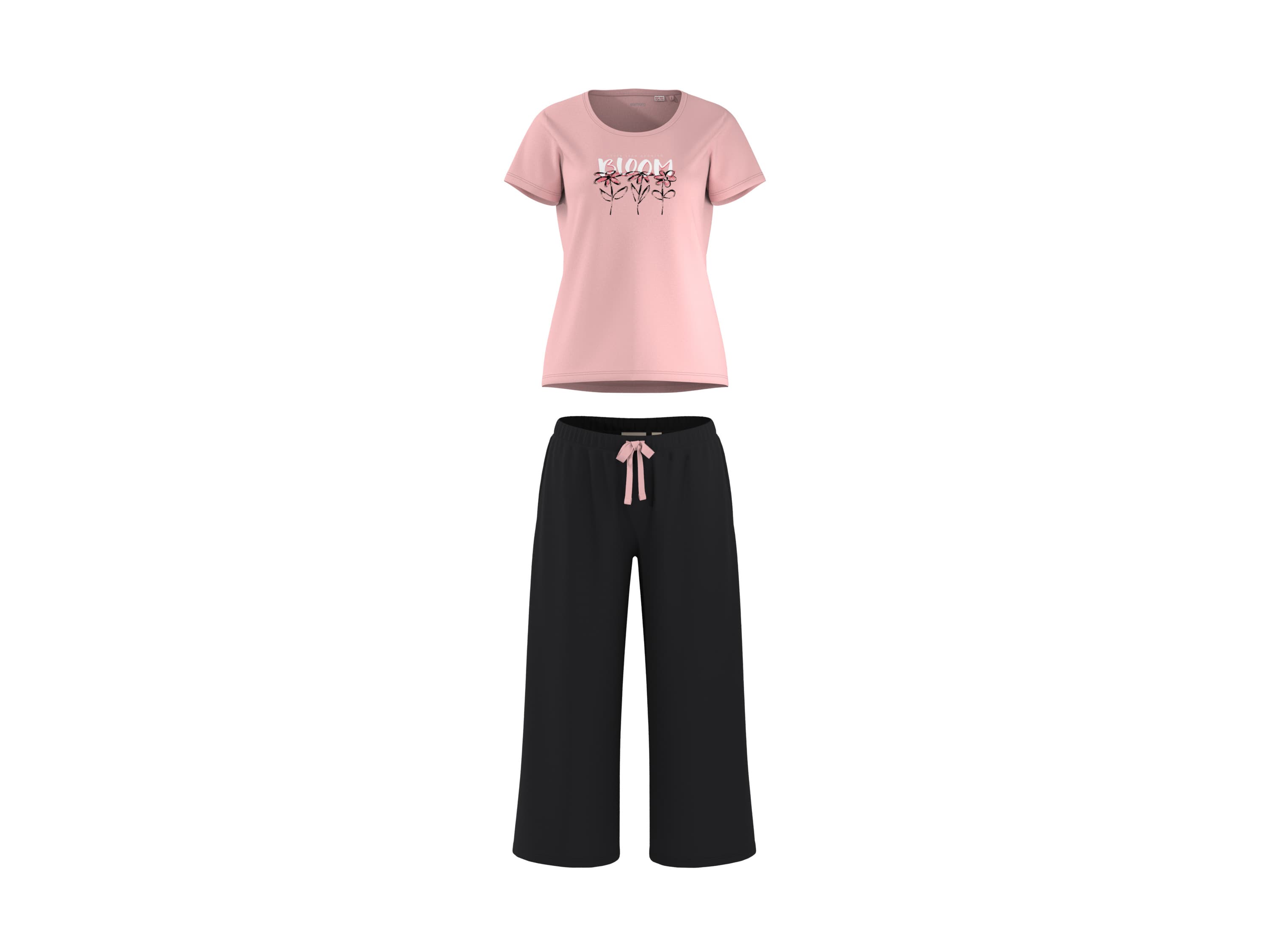 esmara® Dámske capri pyžamo Premium (bledoružová/čierna, S (36/38)) 1