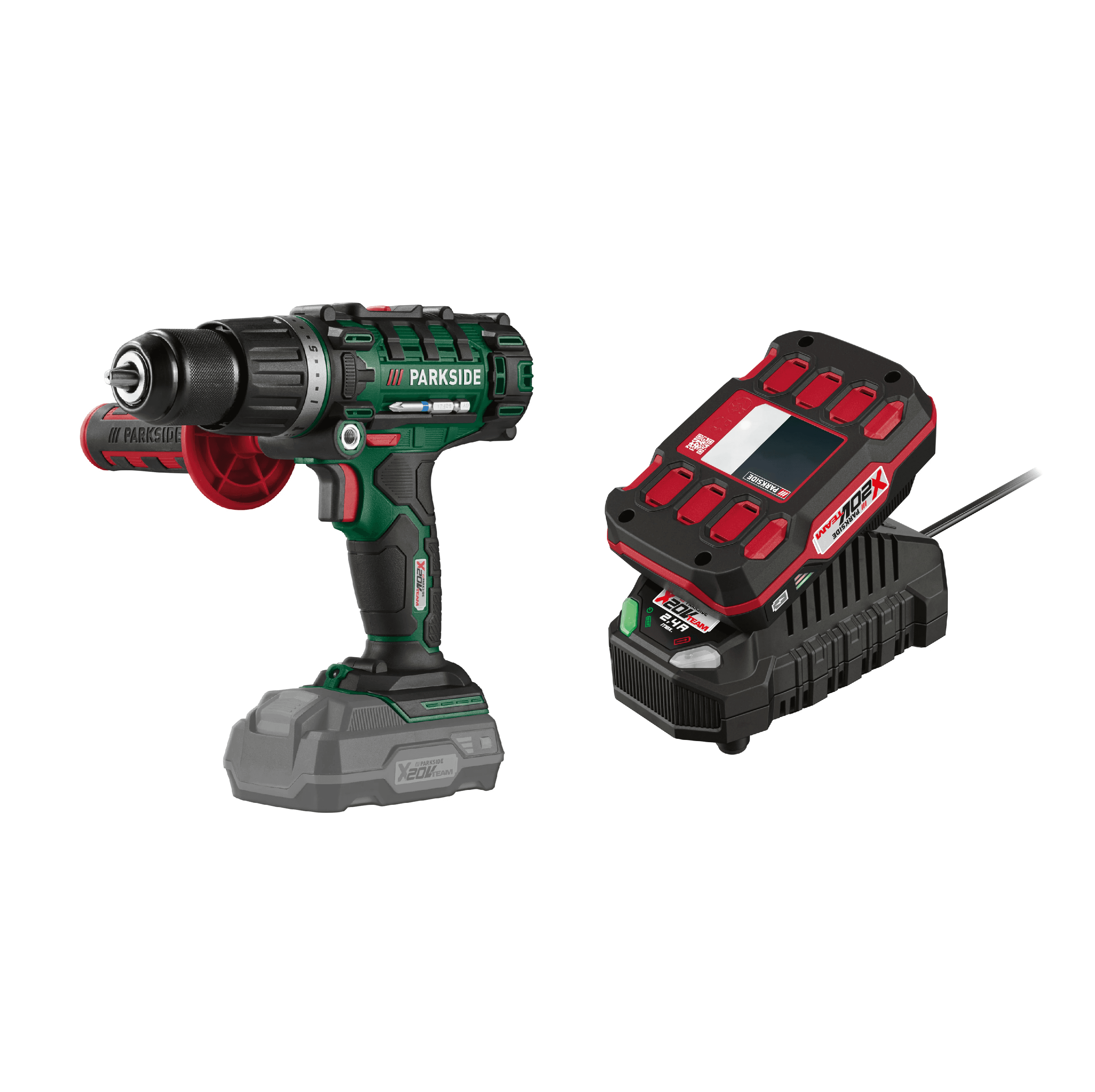 PARKSIDE® Aku príklepový vŕtací skrutkovač 20 V PSBSA 20-Li E4 + Akumulátor 20 V/2 Ah PAP 20 B1 + Nabíjačka 20 V/2,4 A PLG 20 C1 1