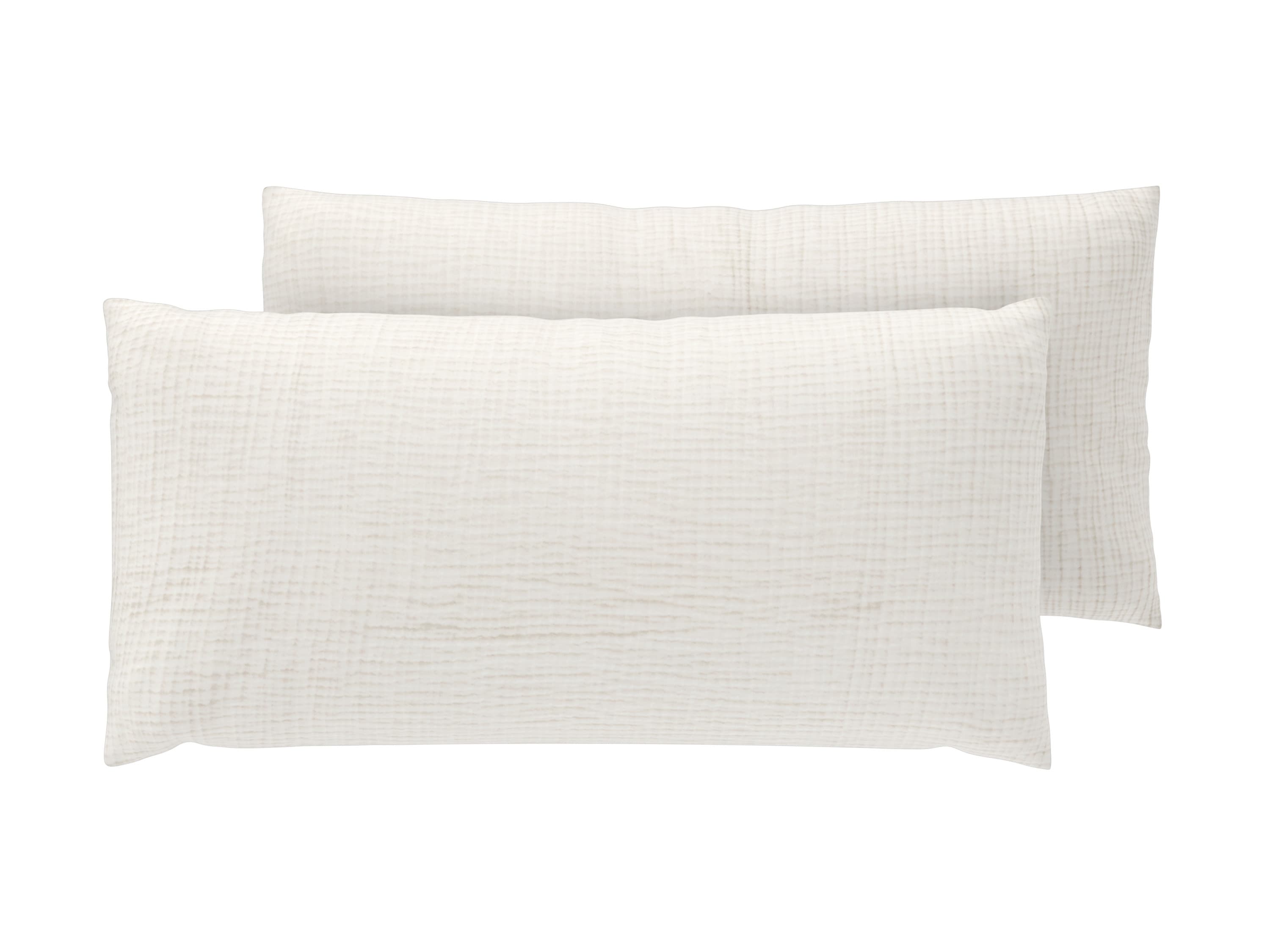 LIVARNO® Mušelínová obliečka na vankúš, 40 x 80 cm, 2 kusy (biela)