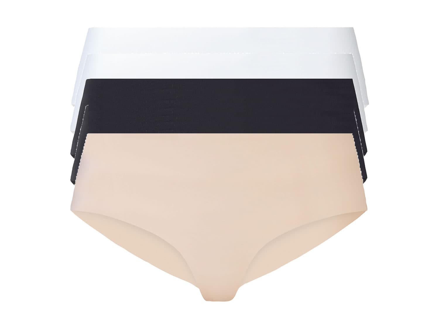 esmara® Dámske bezšvové nohavičky, 5 kusov (XS (32/34), čierna/béžová/biela) 1