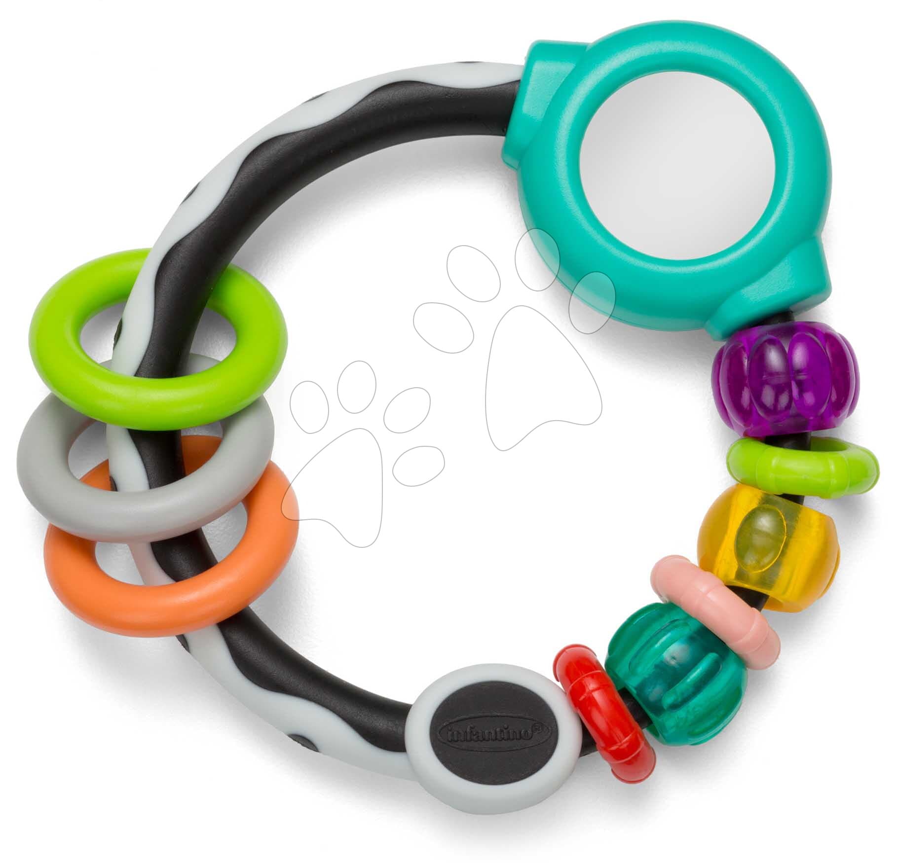 Hrkálka Shake & Spin Rattling Ring Infantino so zrkadielkom od 0 mes 1