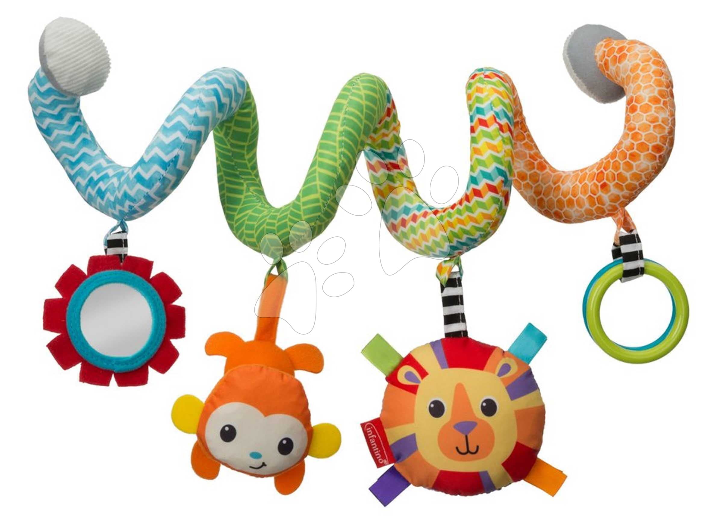Špirála s aktivitami Džungľa Spiral Activity Toy Infantino ku kočíku hrkajúce a šuštiace hračky od 0 mes