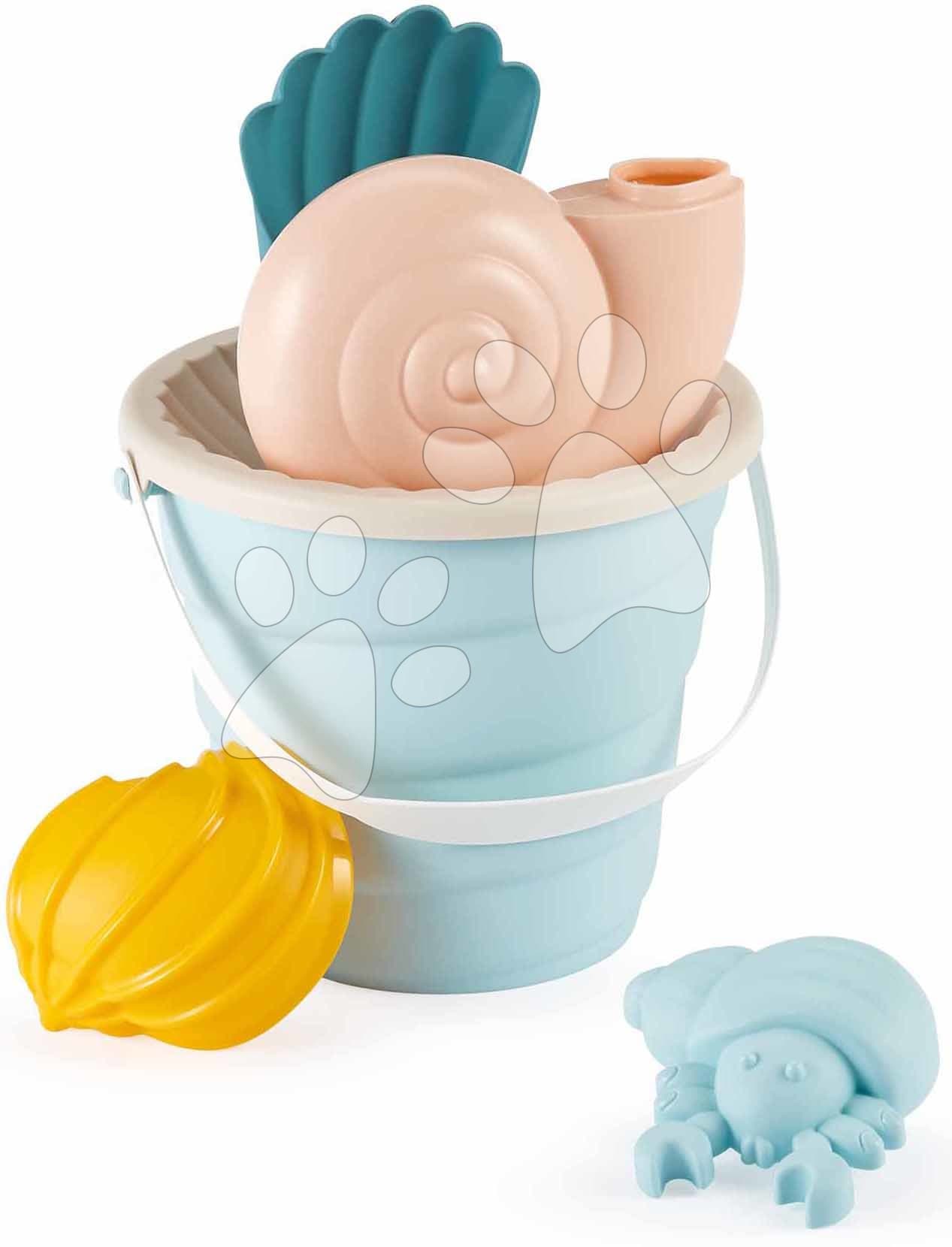 Vedro set s mušľou a krabom Beach Écoiffier 2 formičky s krhličkou a lopatkou 6 dielov (výška 17 cm) od 18 mes