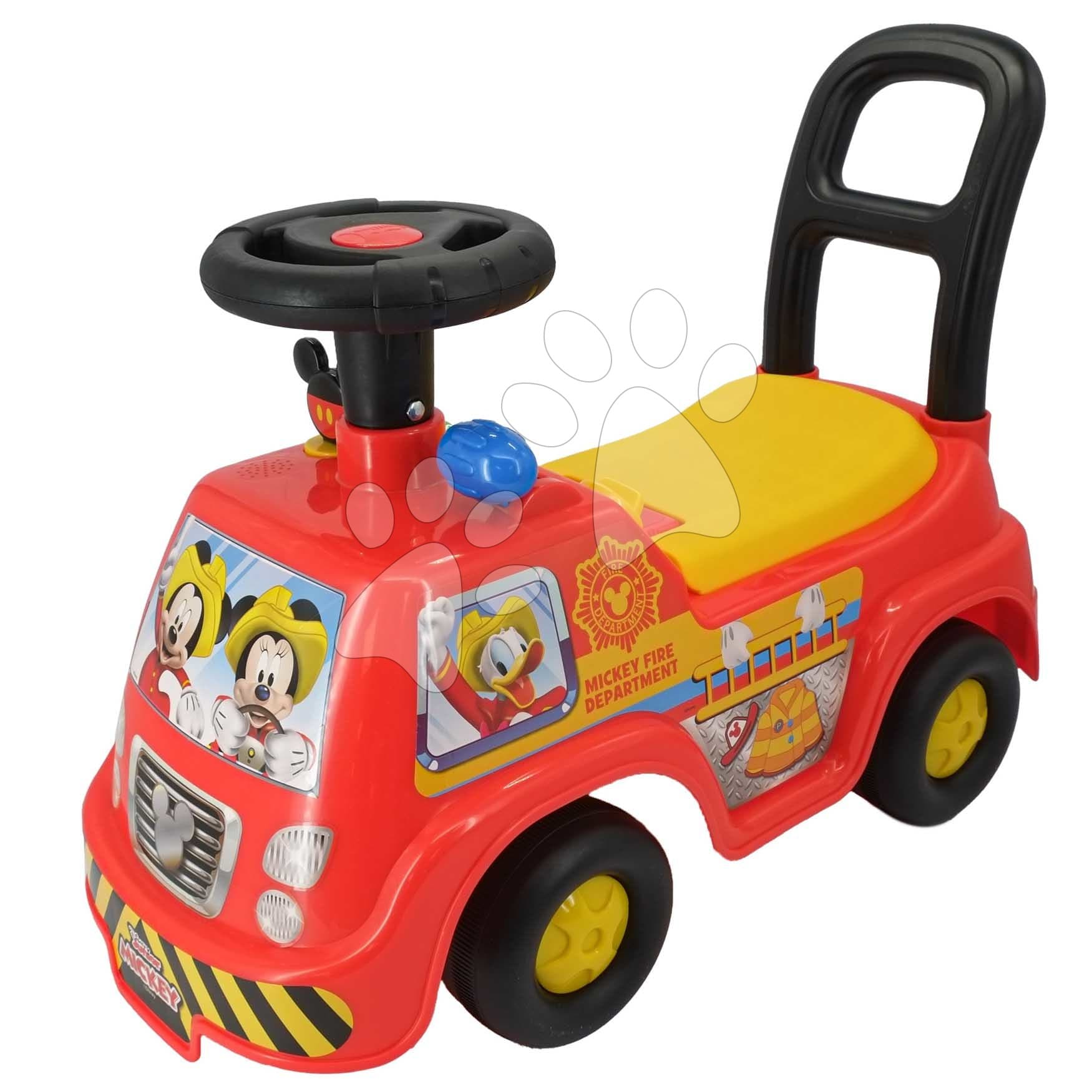 Odrážadlo hasičské auto Mickey Fire Truck Kiddieland so zvukom a svetlom a úložným priestorom pod sedadlom od 12 mes 1