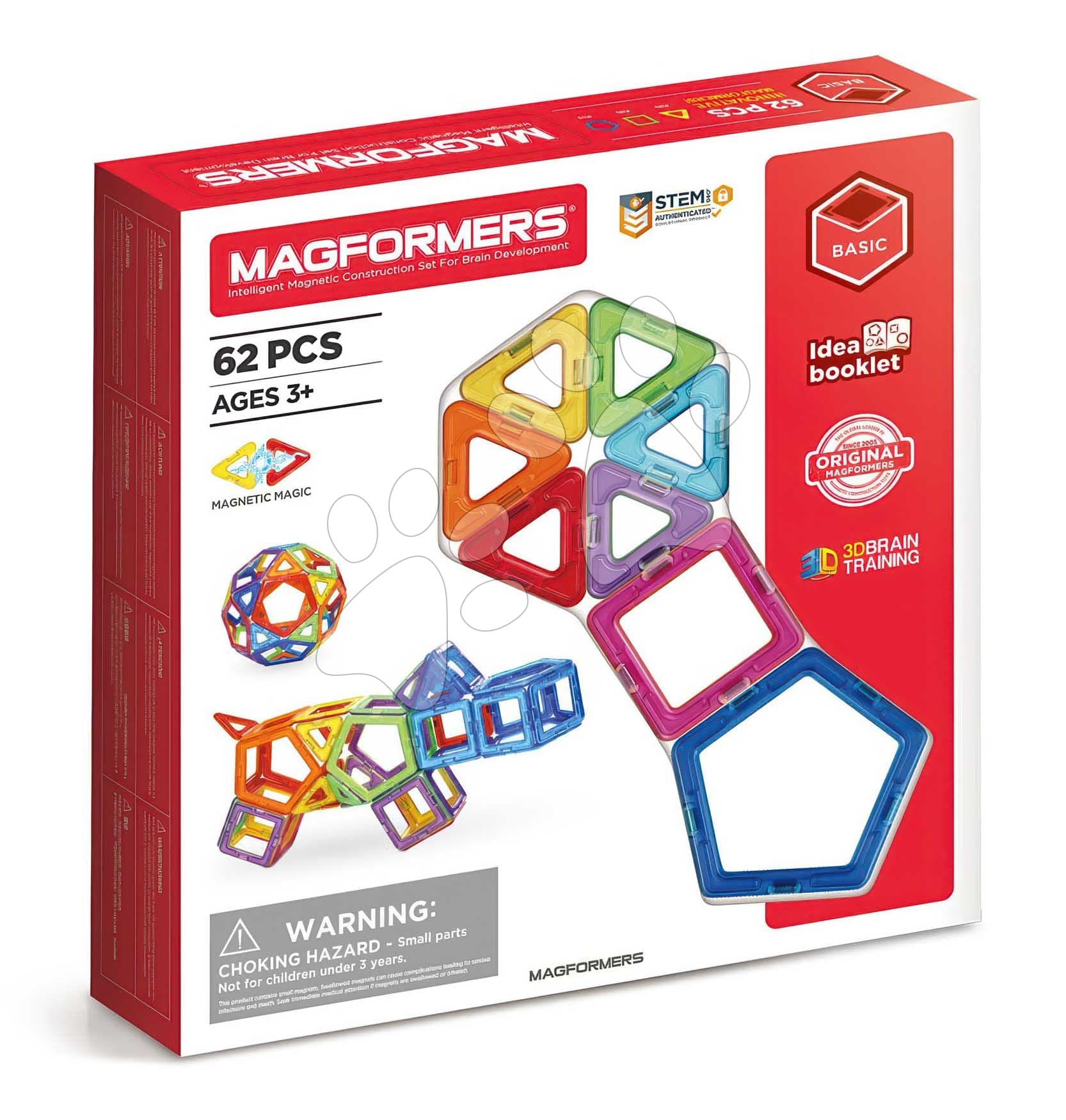 Stavebnica magnetická Extra Basic 3D Magformers 62 dielov 1