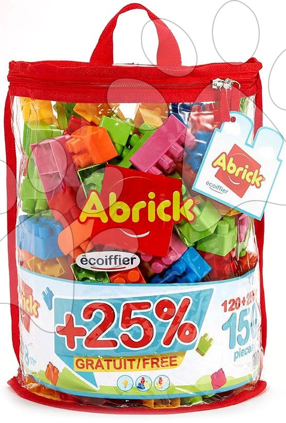 Stavebnica v taške Abrick Écoiffier 120 dielov + 25% zadarmo (150 kociek) od 18 mes