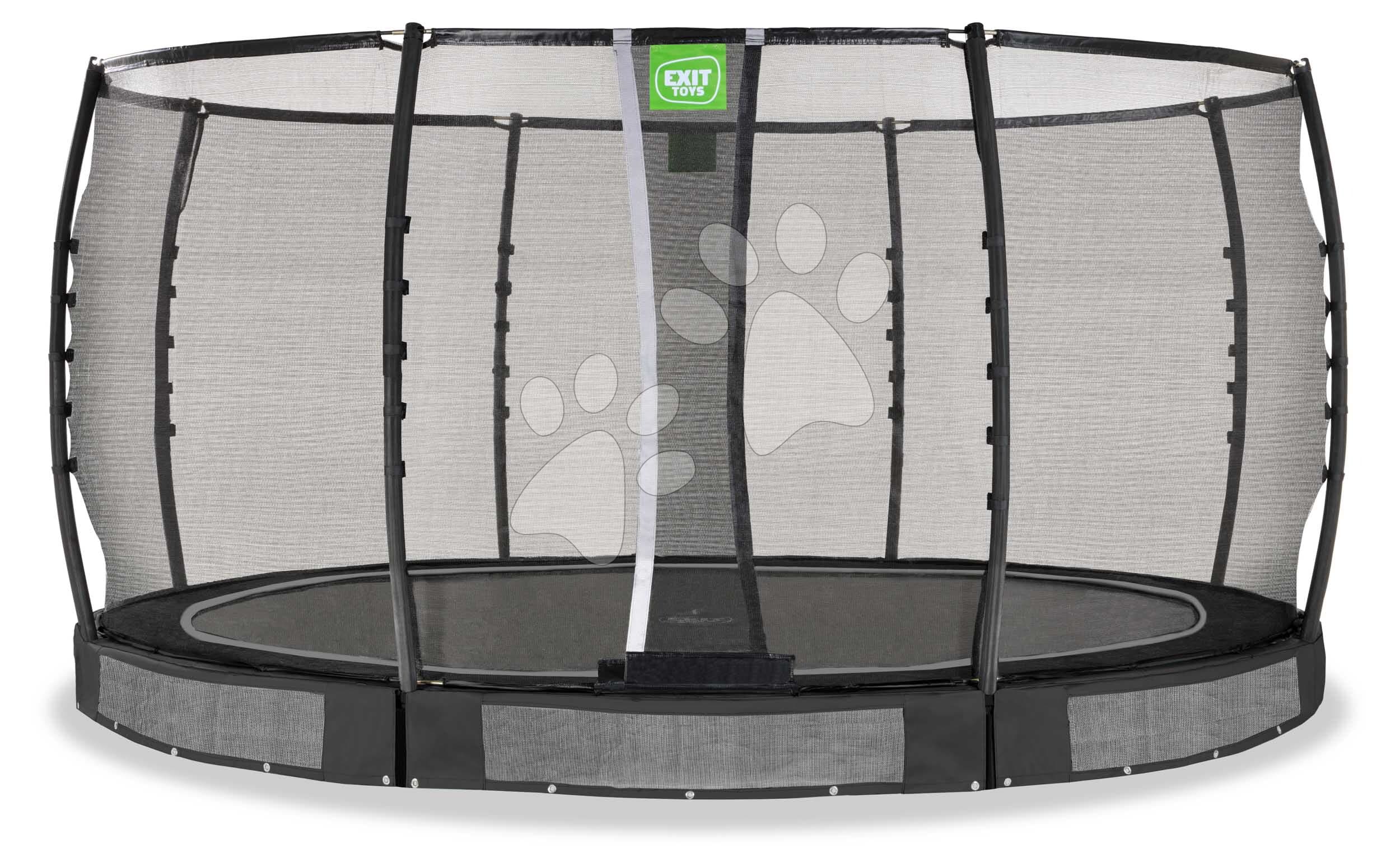 Trampolína s ochrannou sieťou Allure Premium ground Exit Toys prízemná priemer 427 cm čierna