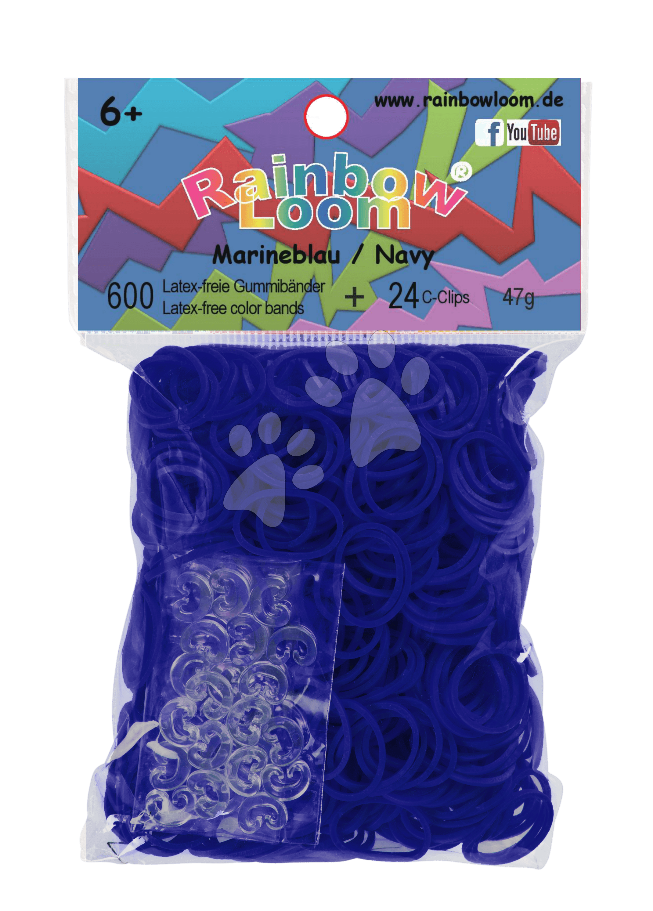 Rainbow Loom detské transparentné gumičky 22130 modré