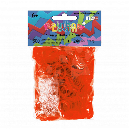 Rainbow Loom priesvitné gumičky 20891oranžové