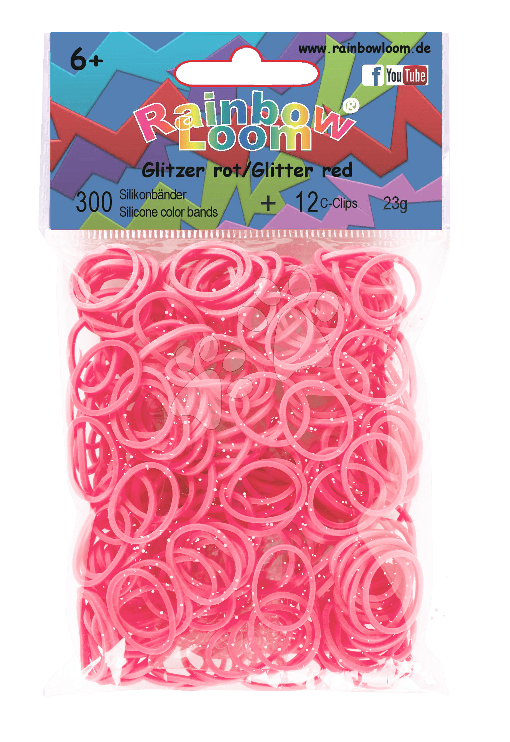 Rainbow Loom detské gumičky trblietavé 20341 červené 1