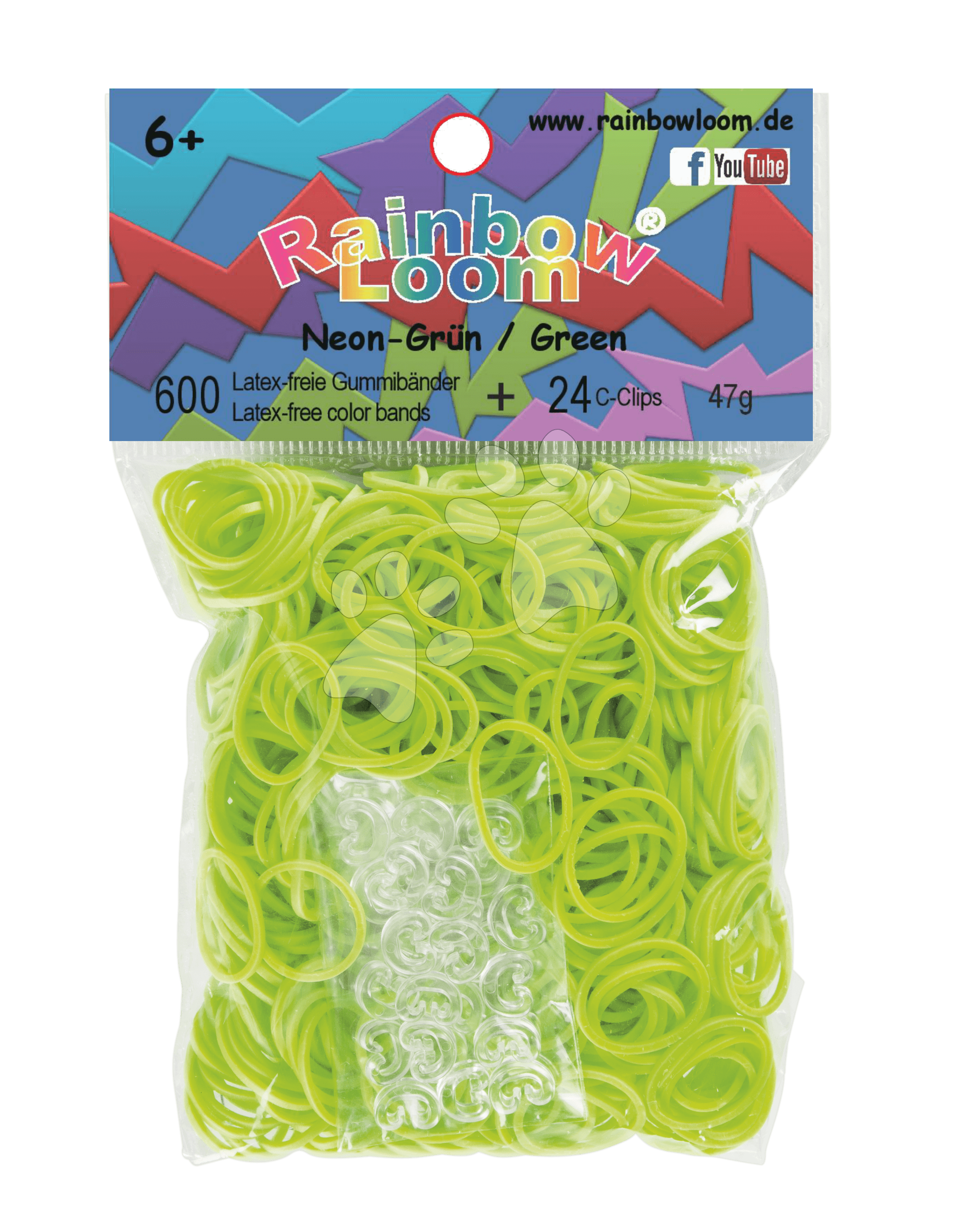 Rainbow Loom neónové originálne gumičky 22109 svetlozelené 1