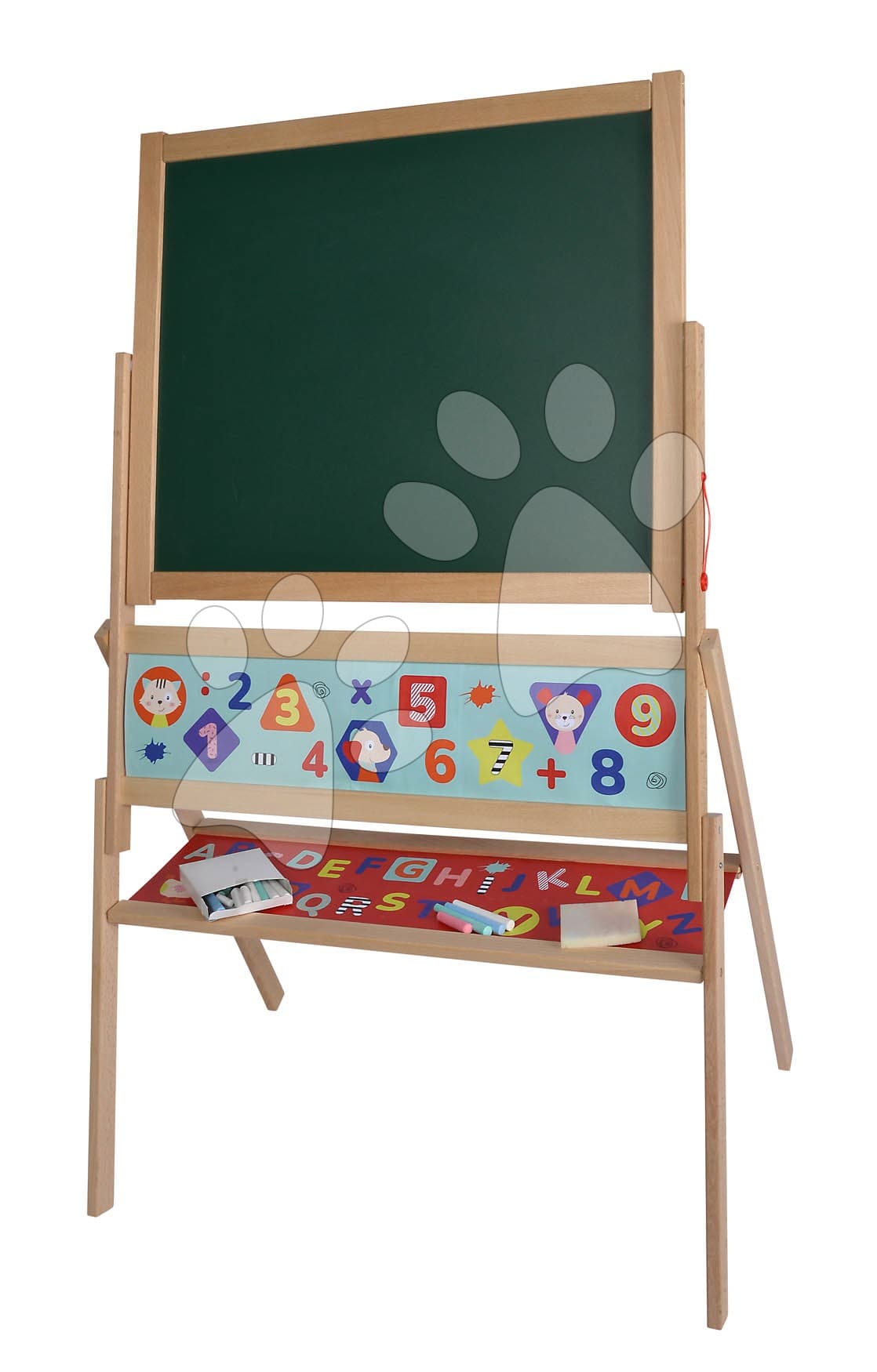 Drevená magnetická tabuľa Magnetic Board Eichhorn skladacia so 48 magnetkami a 10 kriedami so špongiou 110 cm vysoká 1