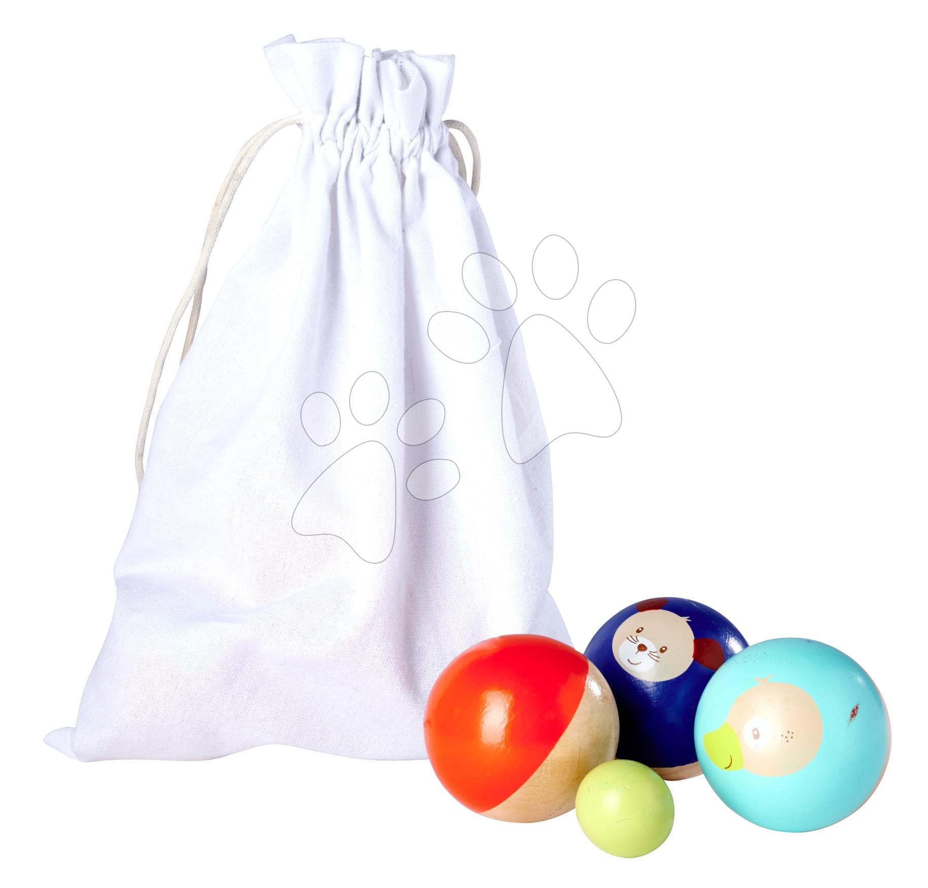 Drevená hra Boccia Outdoor Eichhorn s 8 loptami 1