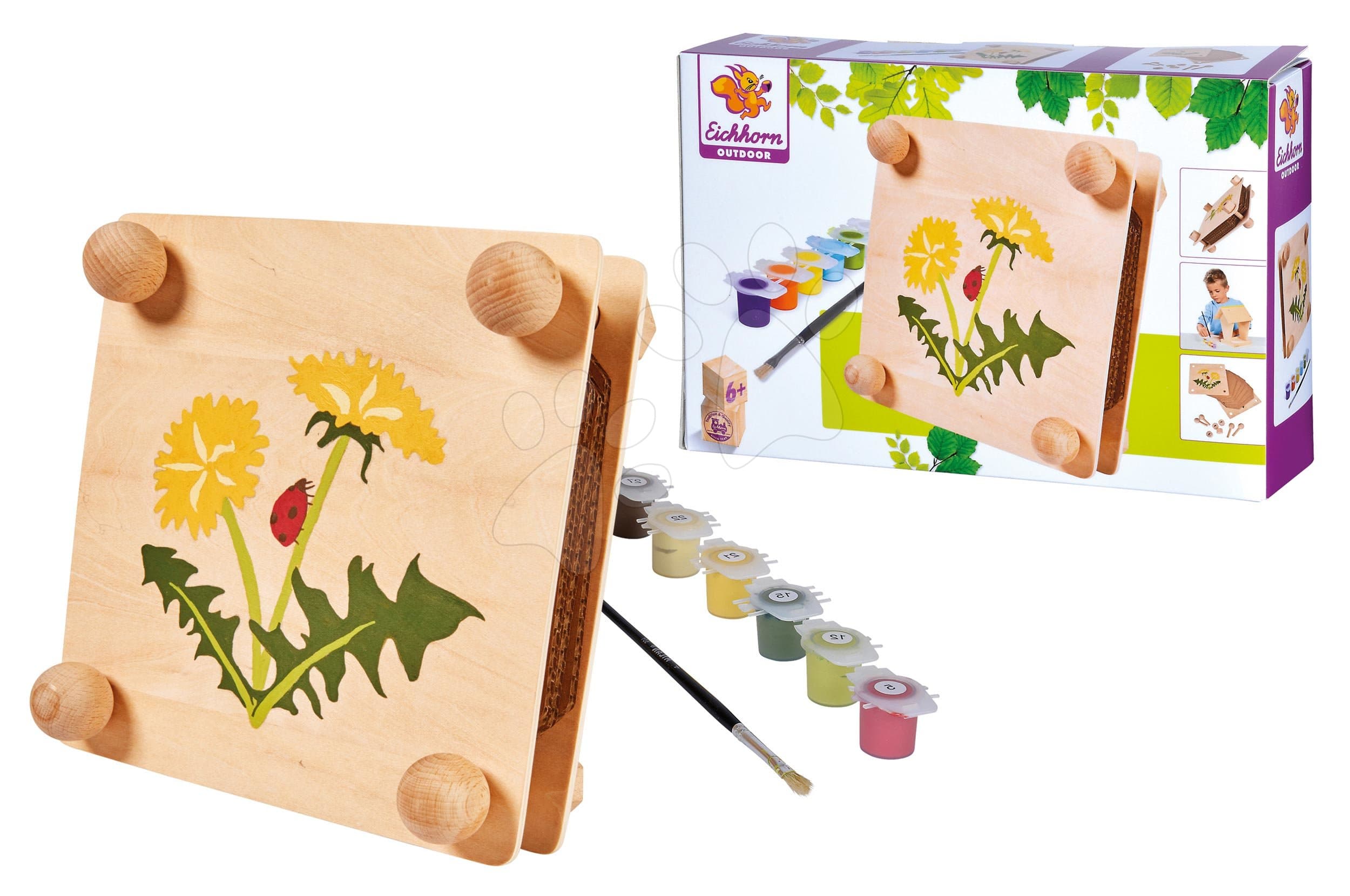 Drevený lis na kvety Herbal Outdoor Leaf Press Eichhorn poskladaj a vymaľuj - spolu s farbami od 6 rokov