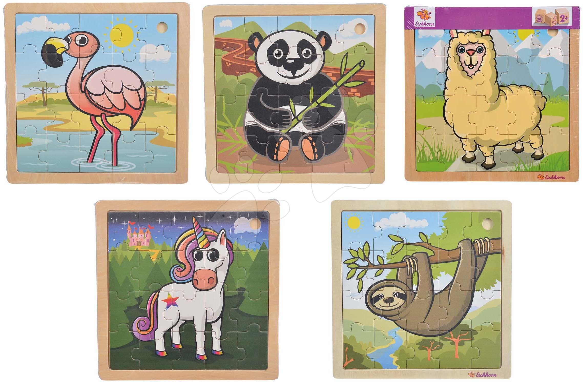 Drevené puzzle zvieratká Generic Puzzle new Inlay puzzle DP Eichhorn 20 dielov 5 druhov od 24 mes 1