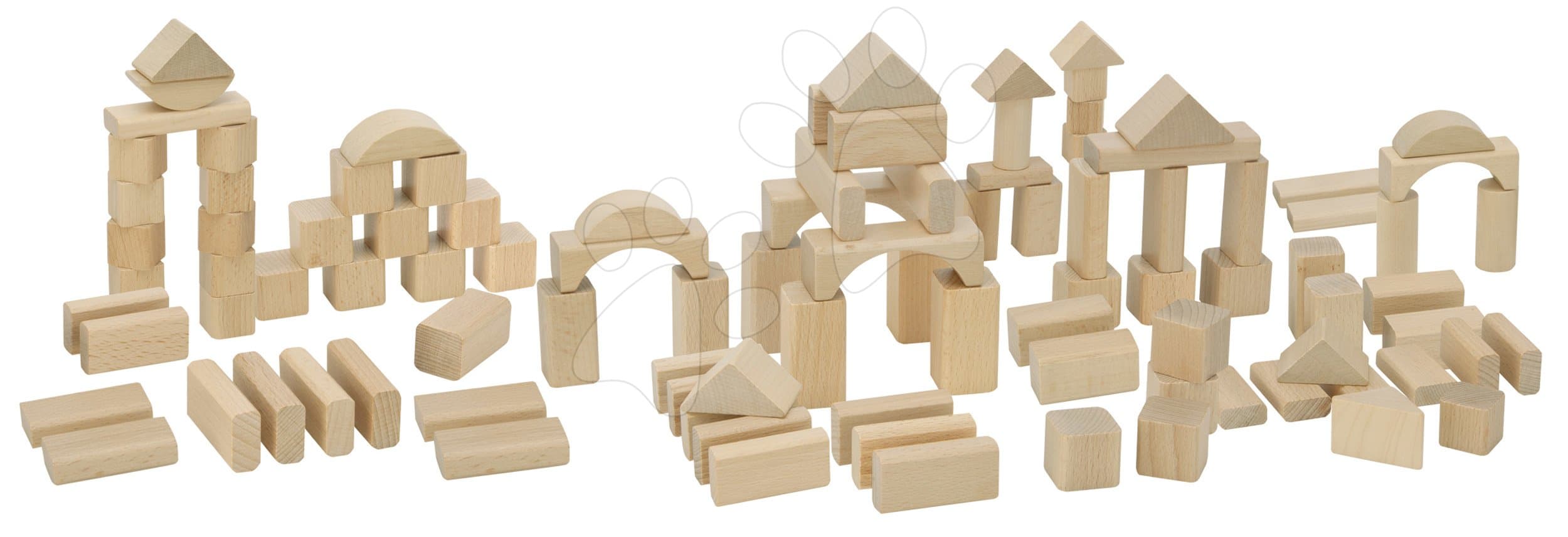Drevené kocky Natural Wooden Blocks Eichhorn v prírodnom spracovaní 100 kusov veľkosť 25 mm od 12 mes 1