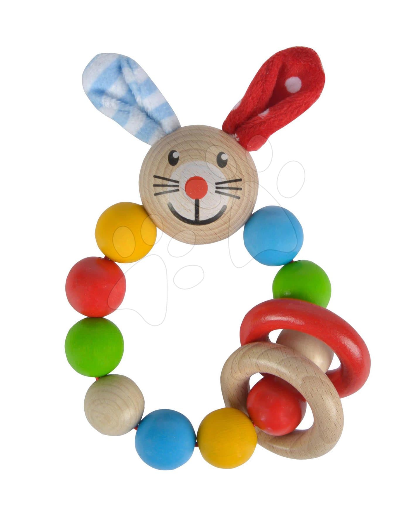 Drevená hrkálka Rabbit Baby Eichhorn zajačik s guličkami od 3 mes 1