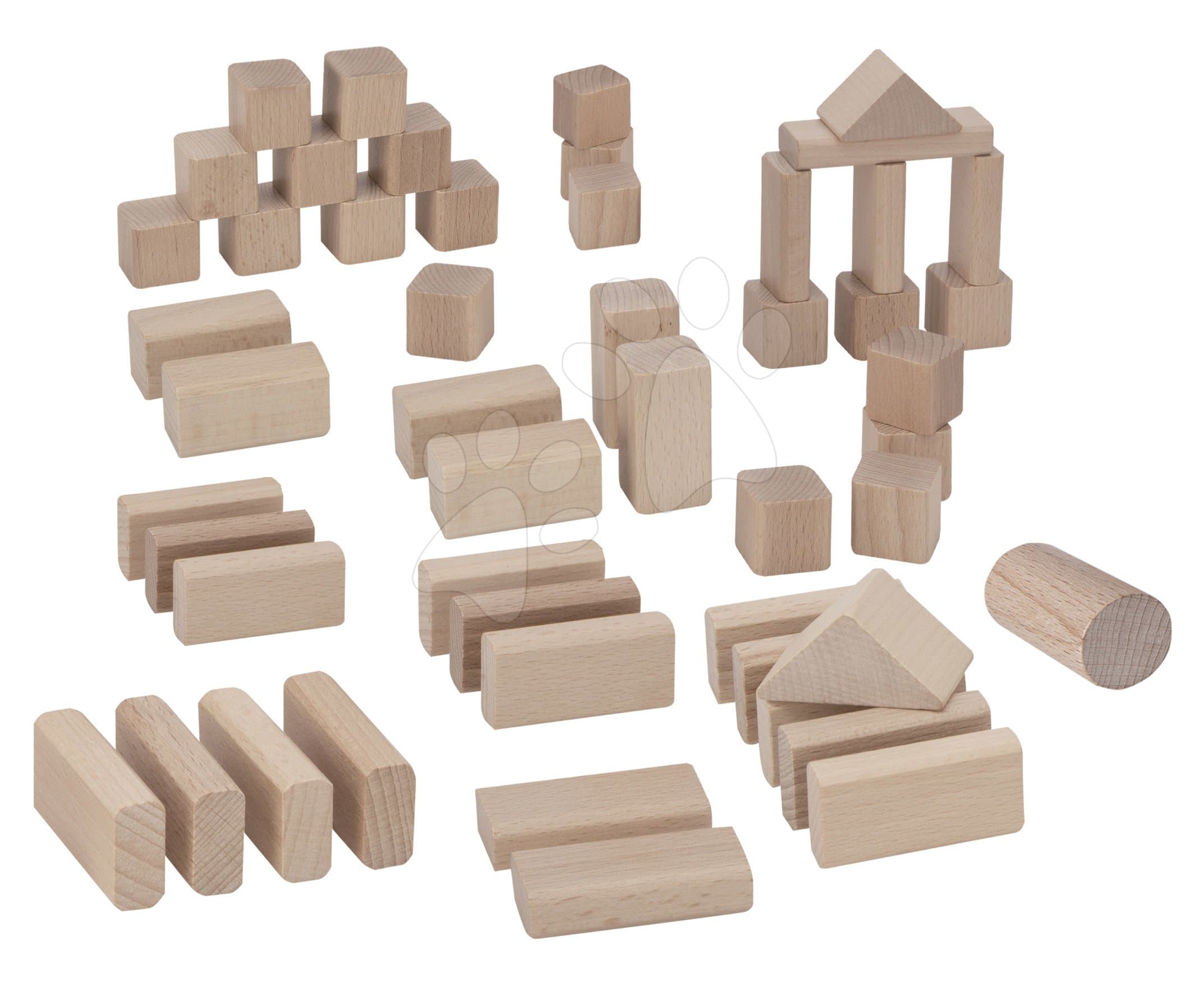 Drevené kocky Natural Wooden Blocks Eichhorn v prírodnej farbe 50 kusov veľkosť 25 mm od 12 mes 1