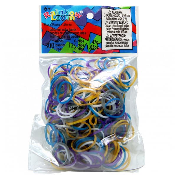 Rainbow Loom detské gumičky metalízový mix 21090 1